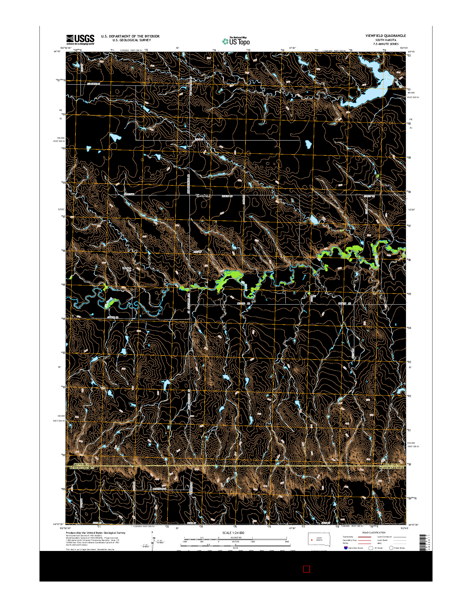 USGS US TOPO 7.5-MINUTE MAP FOR VIEWFIELD, SD 2015