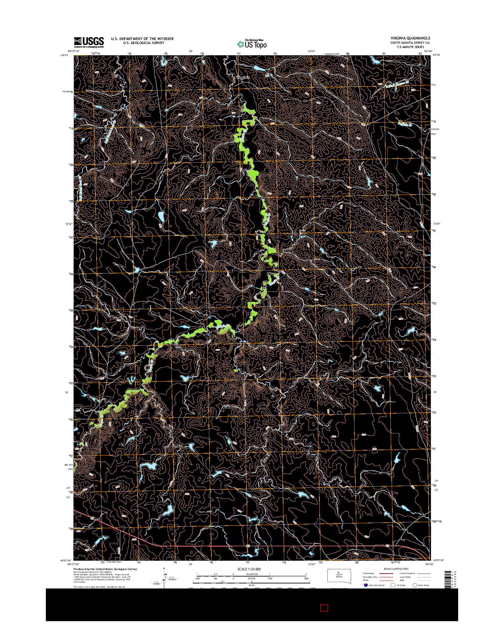 USGS US TOPO 7.5-MINUTE MAP FOR VIRGINIA, SD 2015