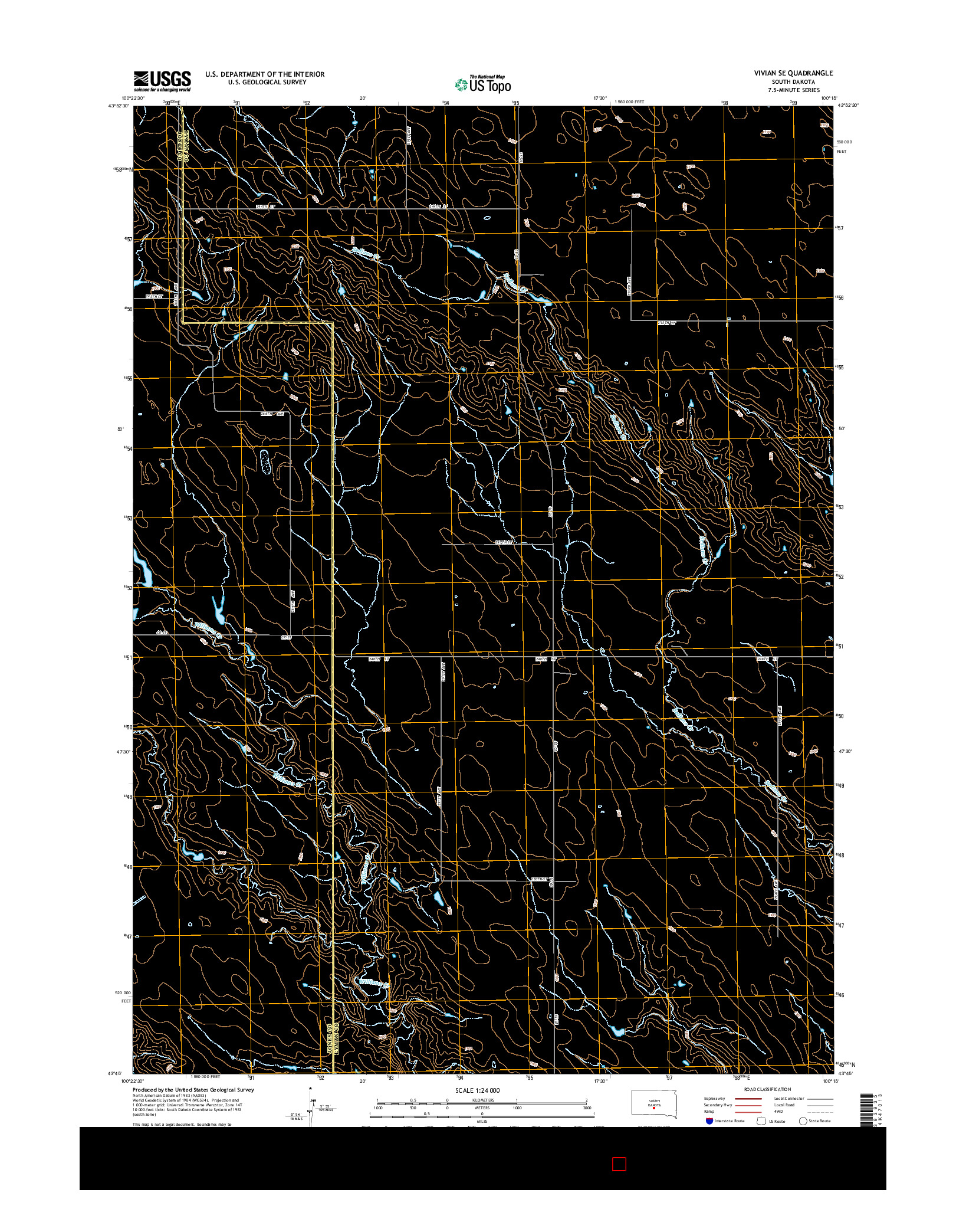 USGS US TOPO 7.5-MINUTE MAP FOR VIVIAN SE, SD 2015