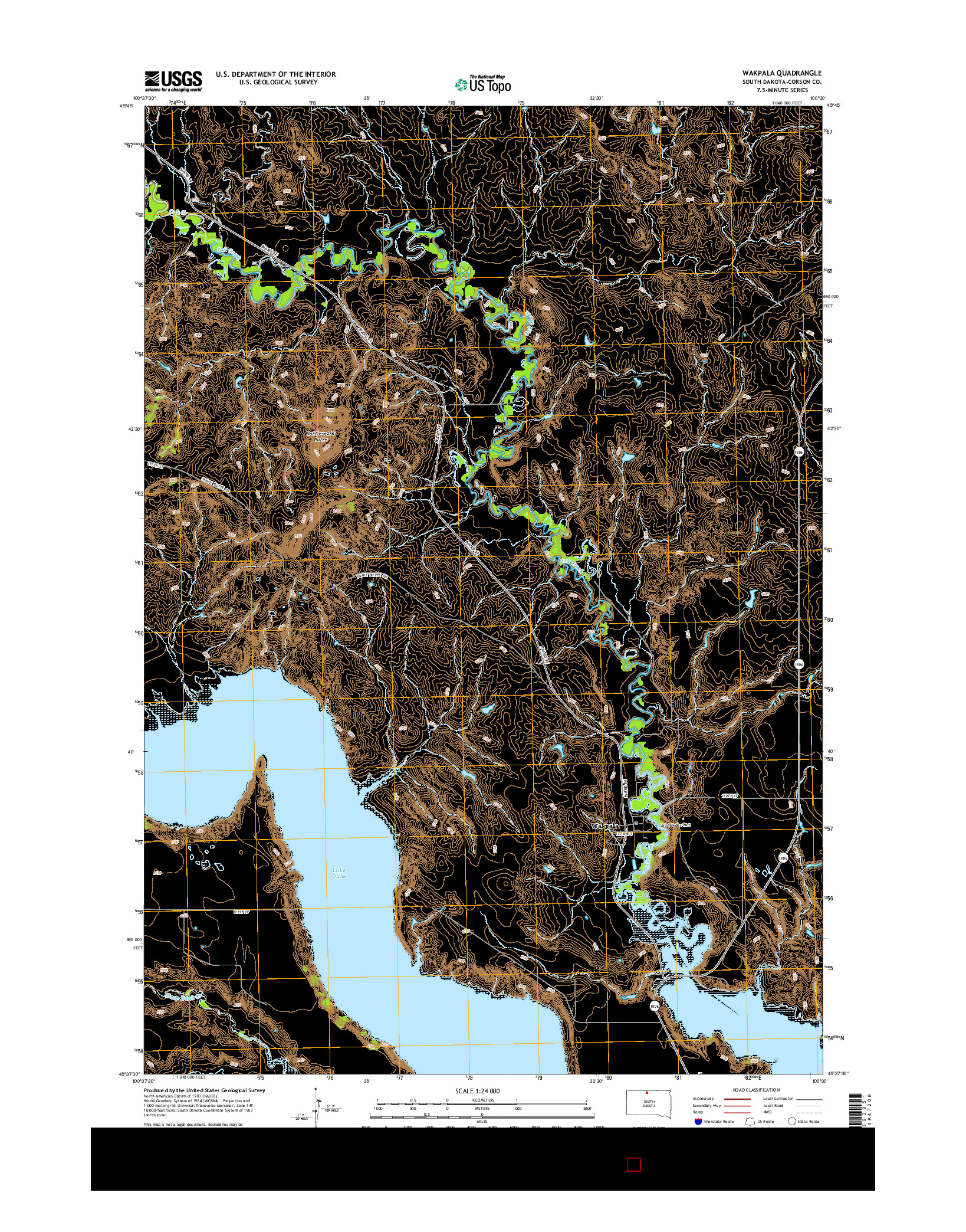 USGS US TOPO 7.5-MINUTE MAP FOR WAKPALA, SD 2015
