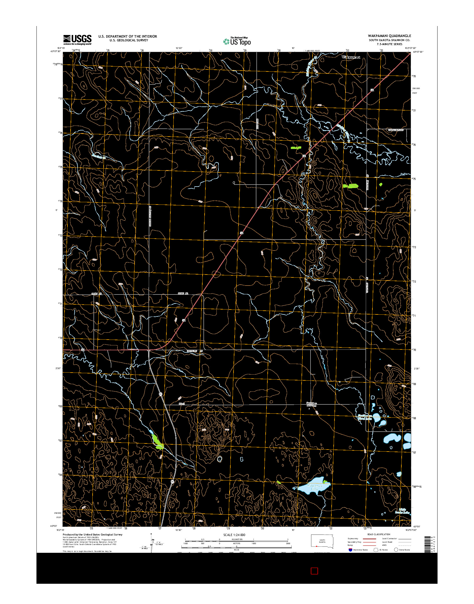 USGS US TOPO 7.5-MINUTE MAP FOR WAKPAMANI, SD 2015