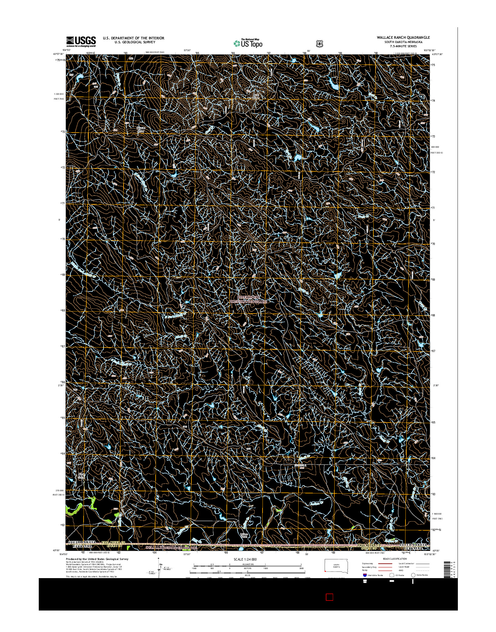 USGS US TOPO 7.5-MINUTE MAP FOR WALLACE RANCH, SD-NE 2015