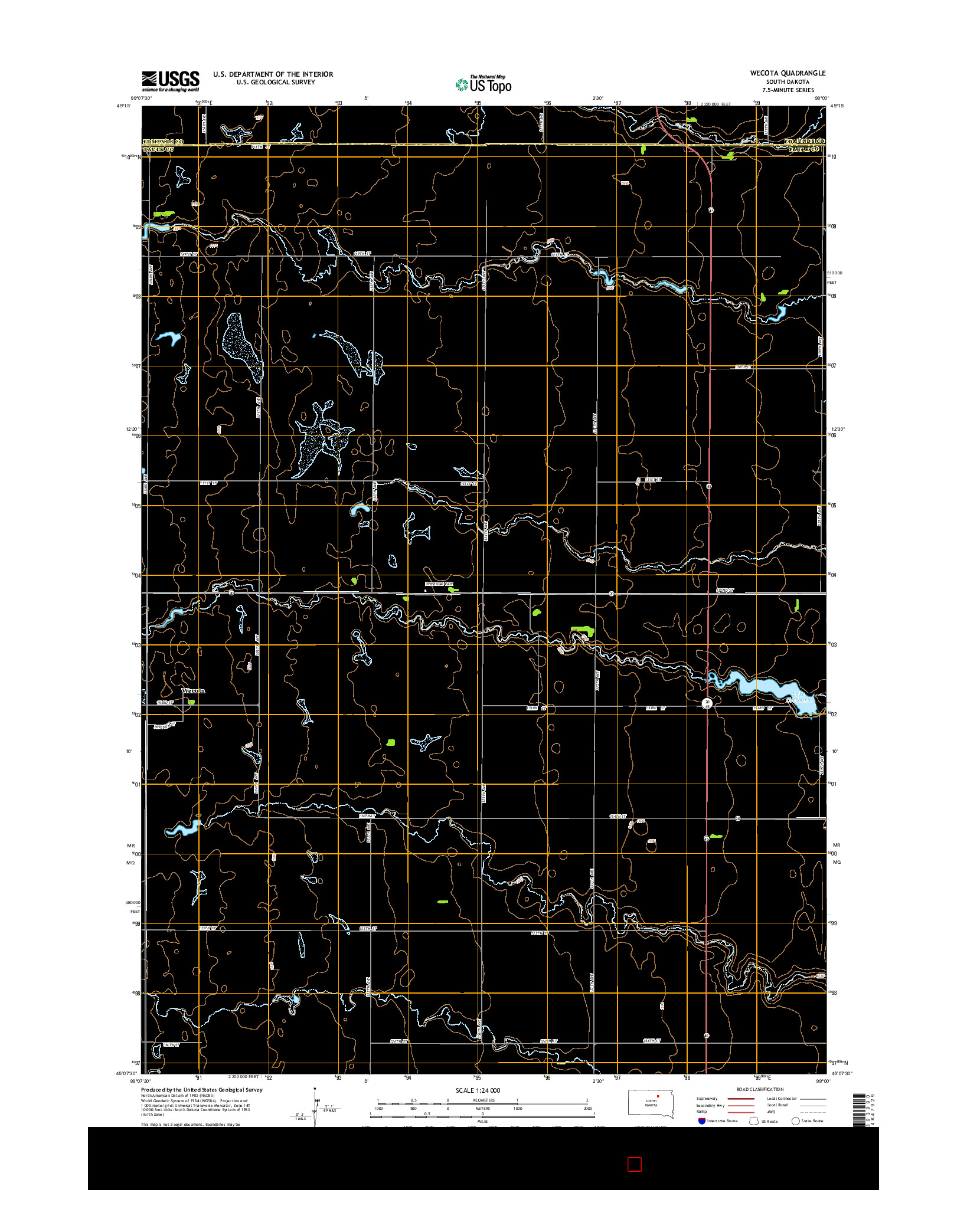 USGS US TOPO 7.5-MINUTE MAP FOR WECOTA, SD 2015