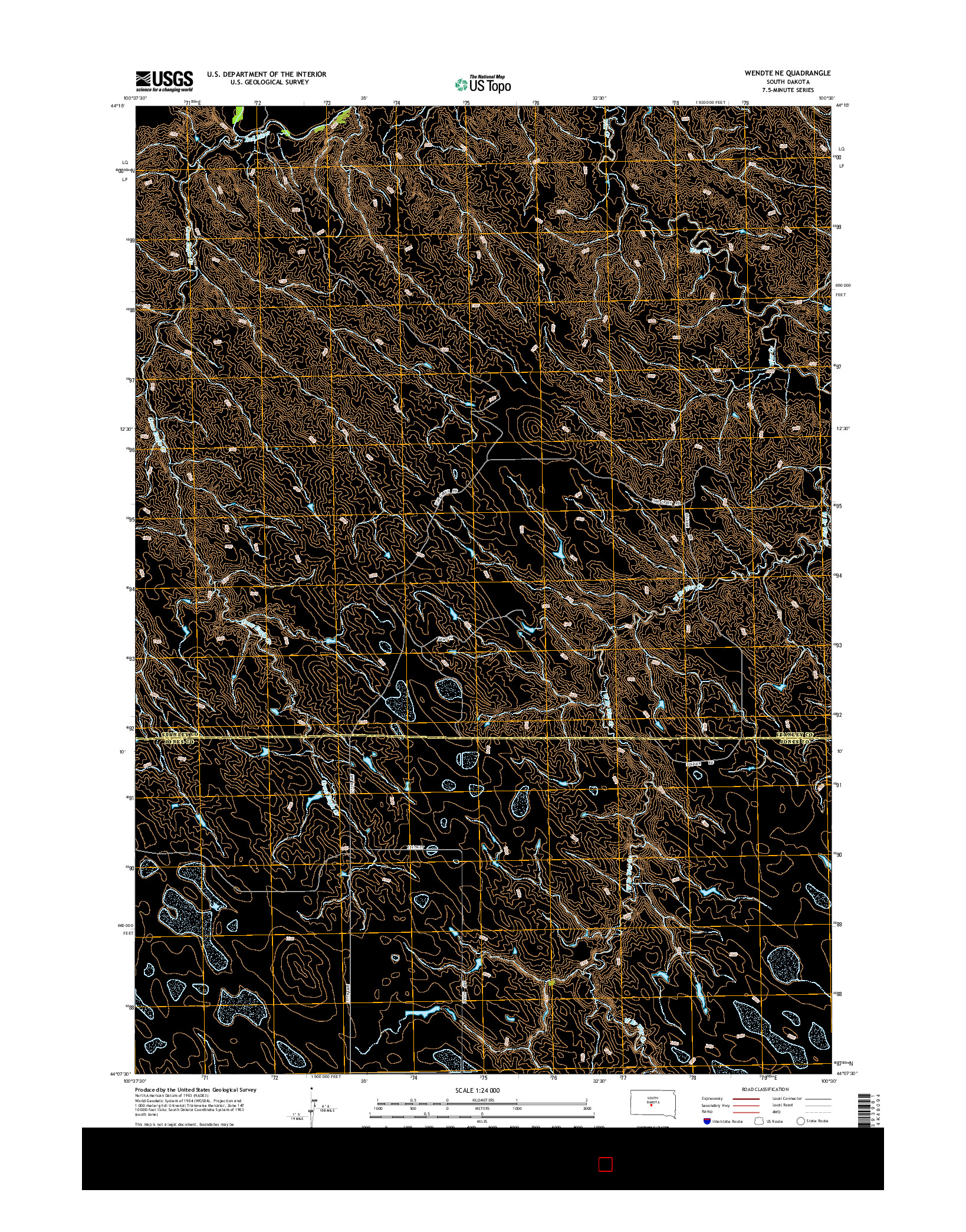 USGS US TOPO 7.5-MINUTE MAP FOR WENDTE NE, SD 2015