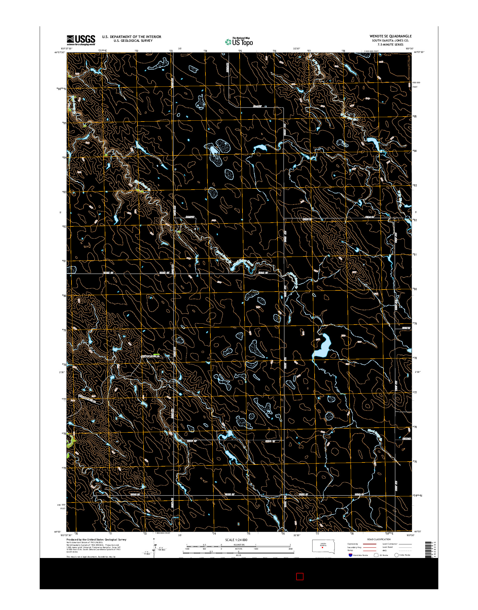USGS US TOPO 7.5-MINUTE MAP FOR WENDTE SE, SD 2015