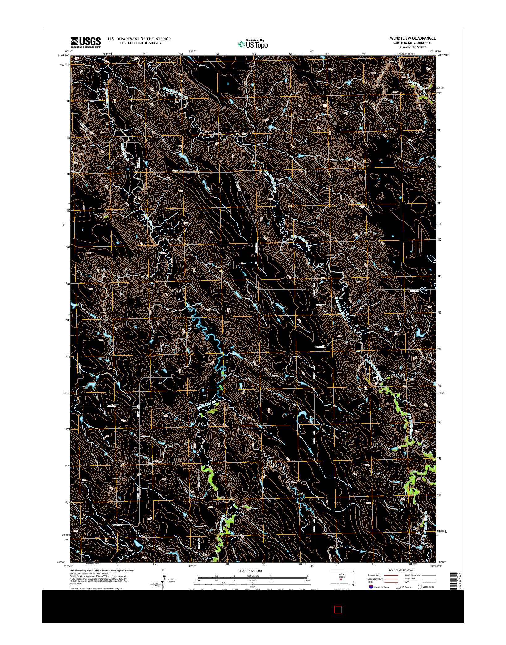 USGS US TOPO 7.5-MINUTE MAP FOR WENDTE SW, SD 2015
