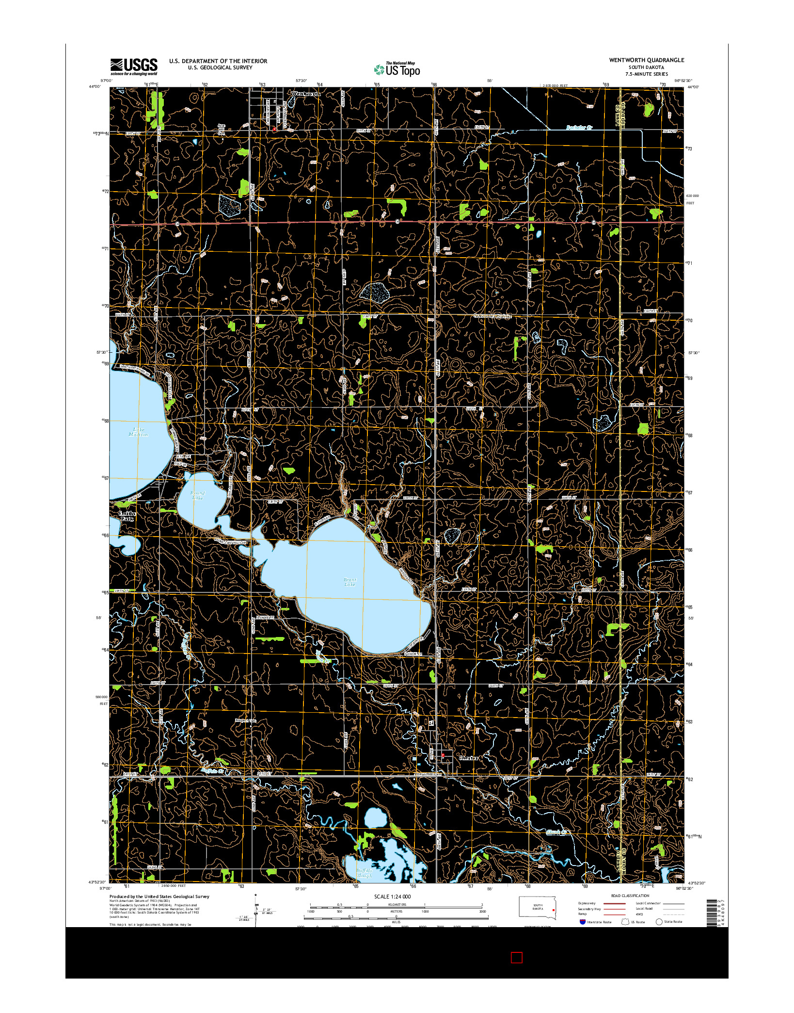 USGS US TOPO 7.5-MINUTE MAP FOR WENTWORTH, SD 2015