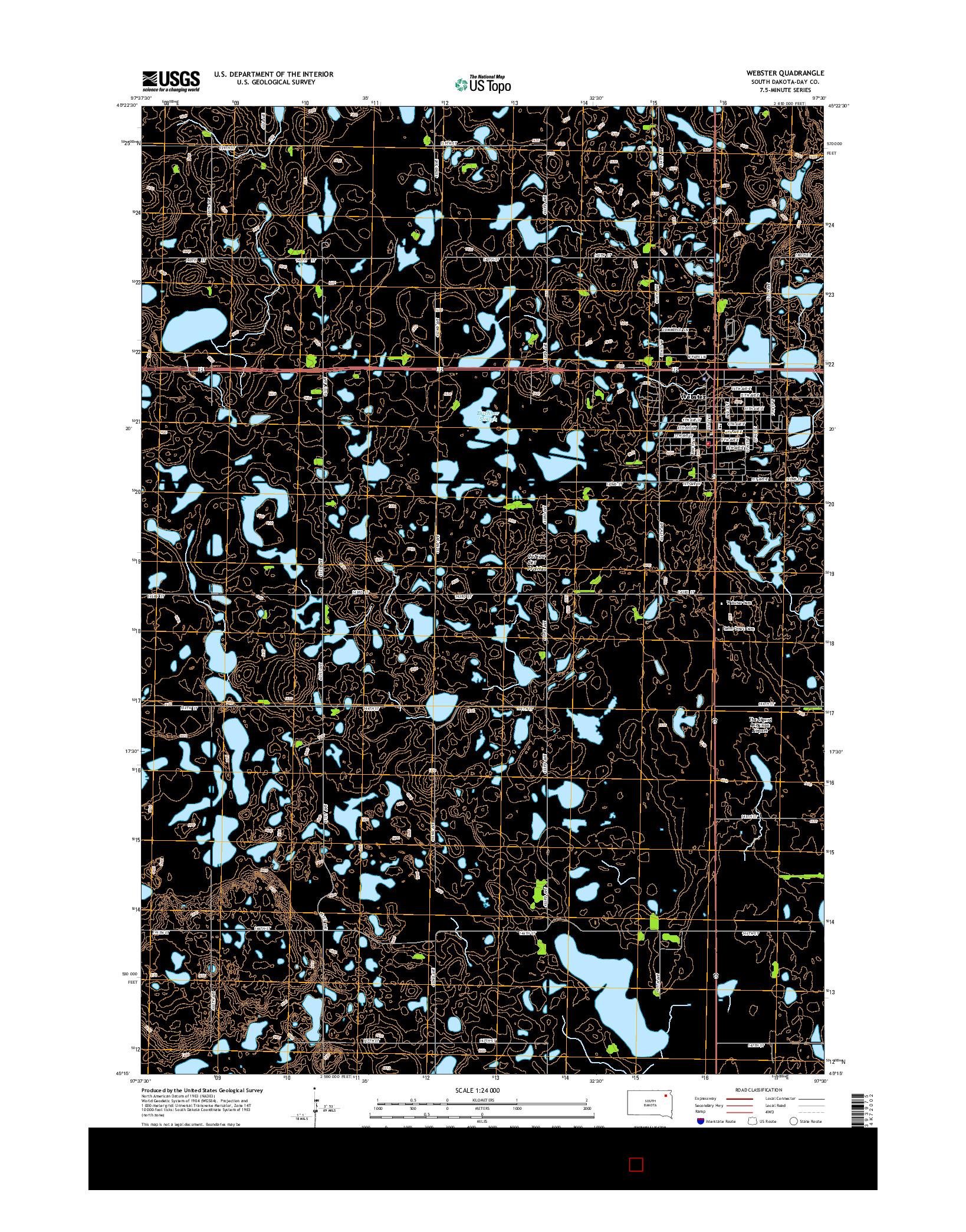 USGS US TOPO 7.5-MINUTE MAP FOR WEBSTER, SD 2015