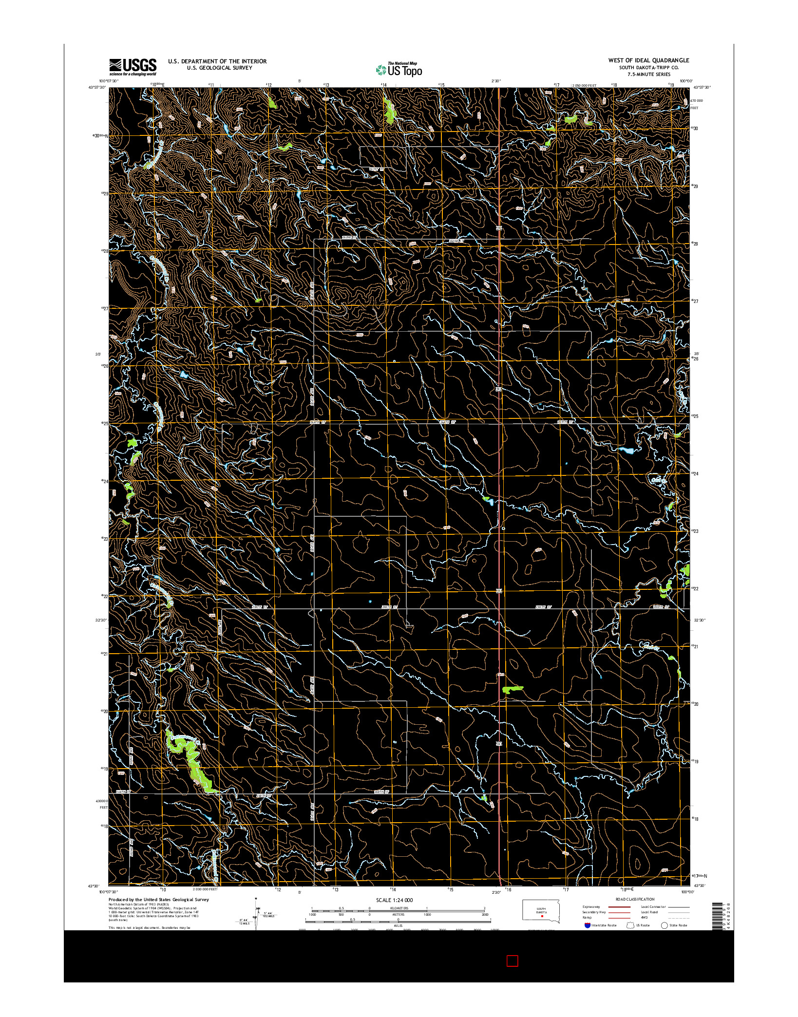 USGS US TOPO 7.5-MINUTE MAP FOR WEST OF IDEAL, SD 2015