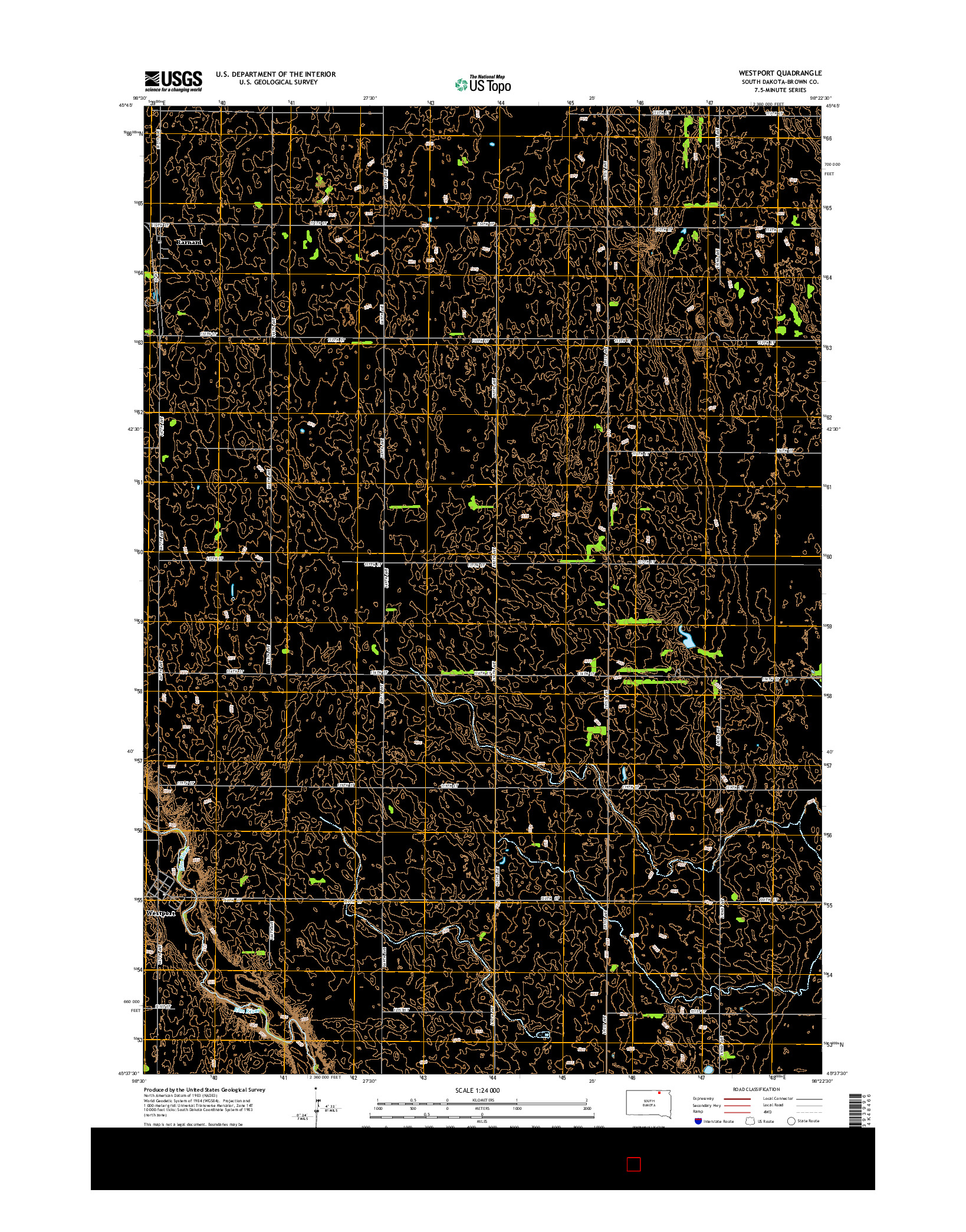 USGS US TOPO 7.5-MINUTE MAP FOR WESTPORT, SD 2015