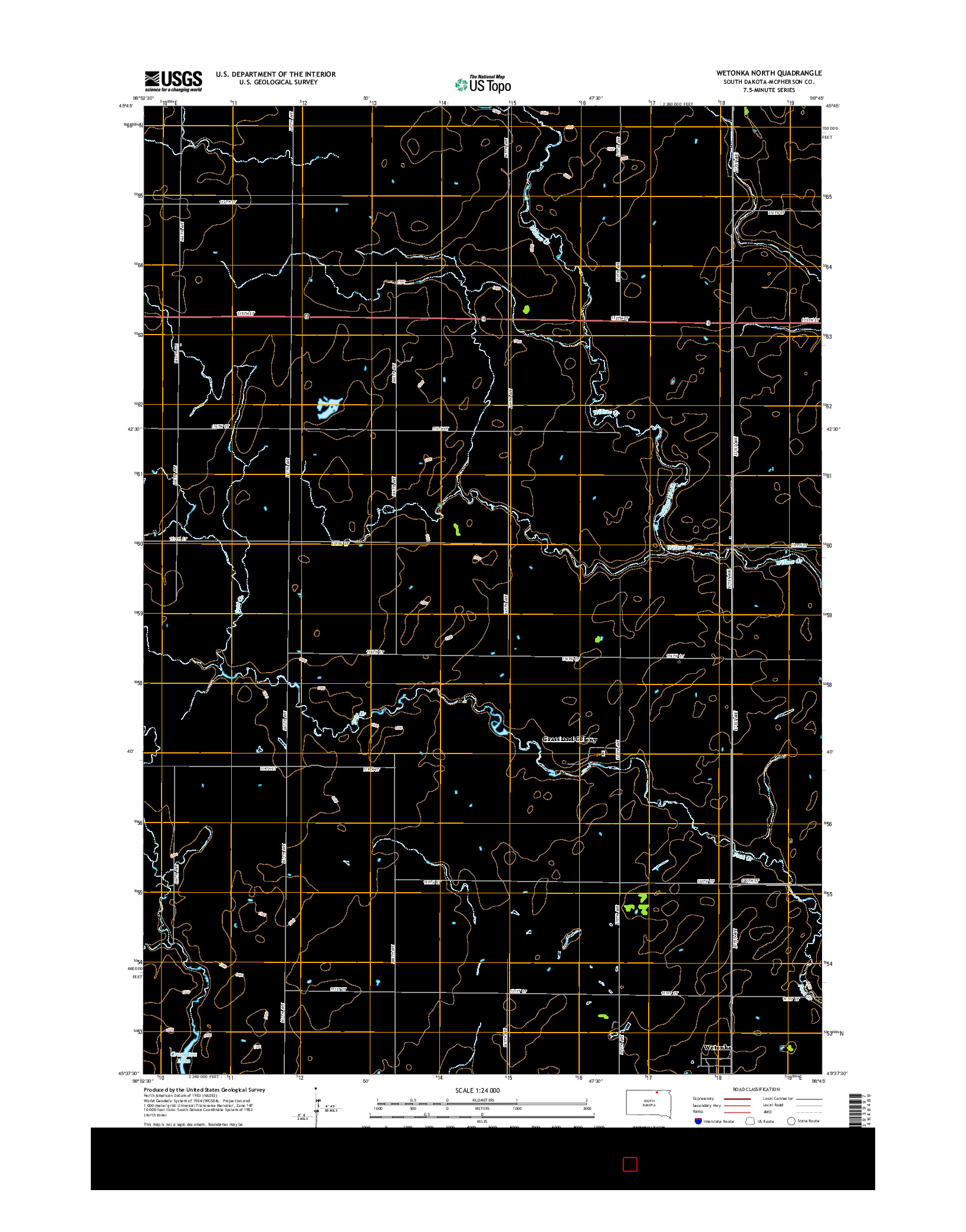 USGS US TOPO 7.5-MINUTE MAP FOR WETONKA NORTH, SD 2015