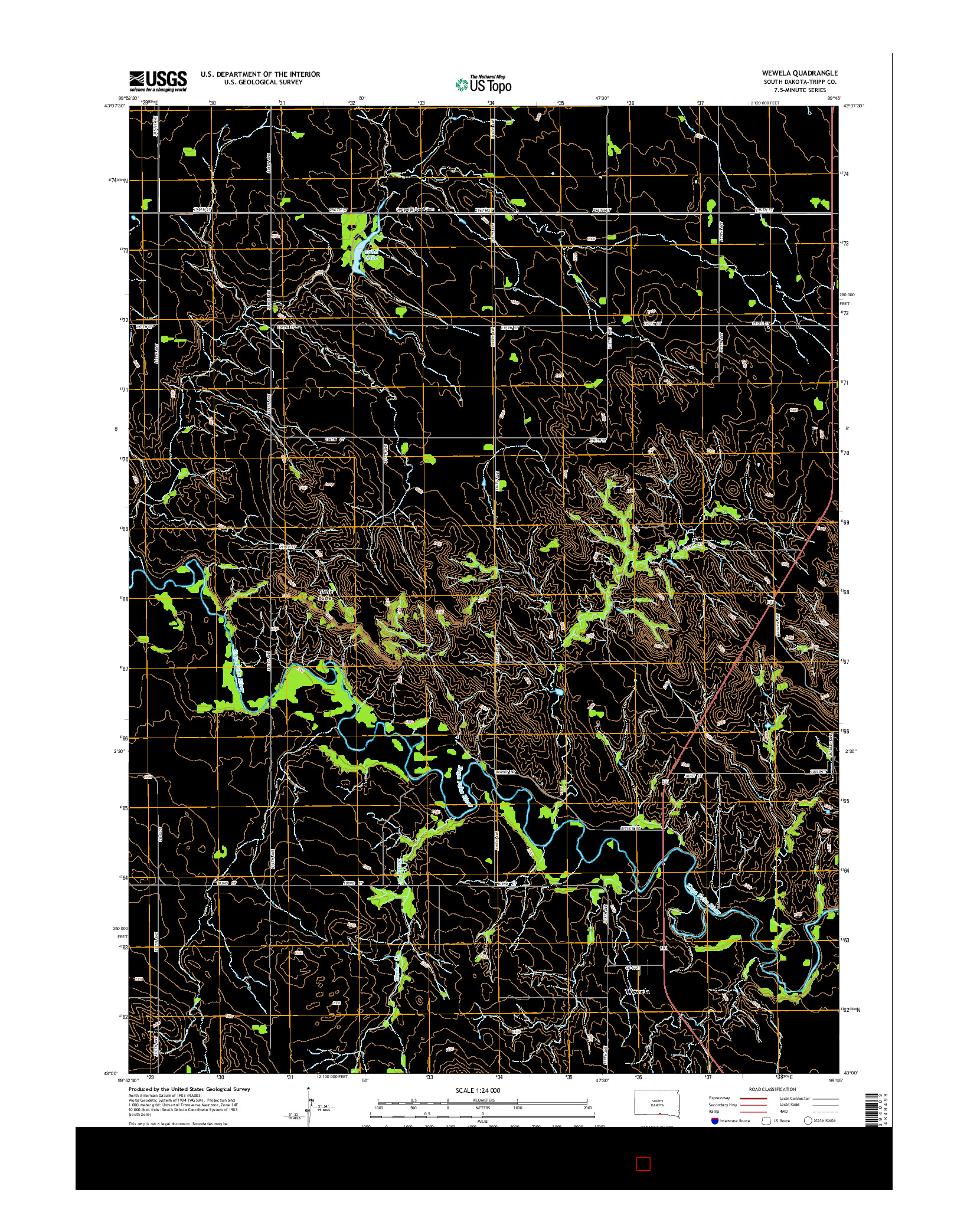 USGS US TOPO 7.5-MINUTE MAP FOR WEWELA, SD 2015