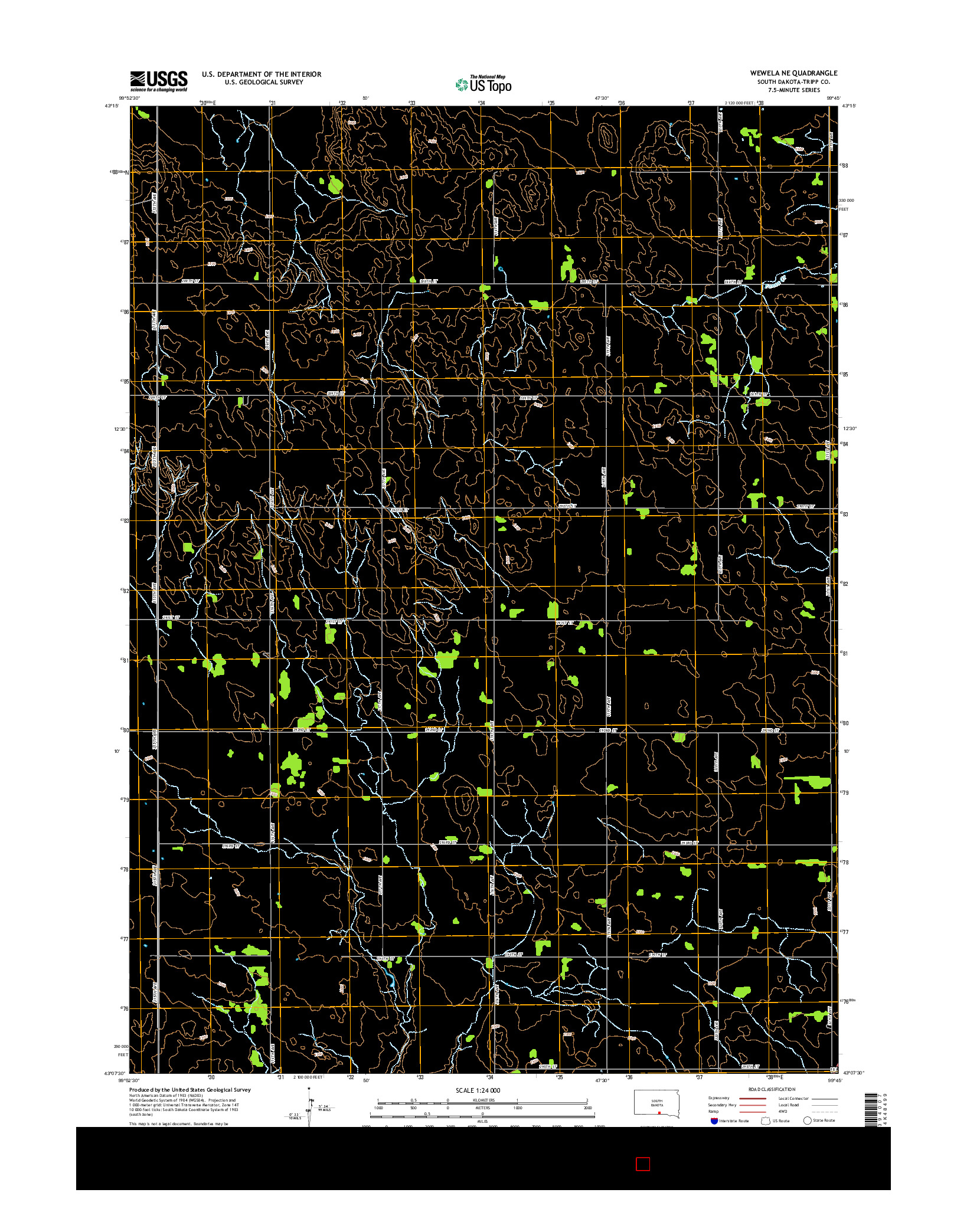 USGS US TOPO 7.5-MINUTE MAP FOR WEWELA NE, SD 2015