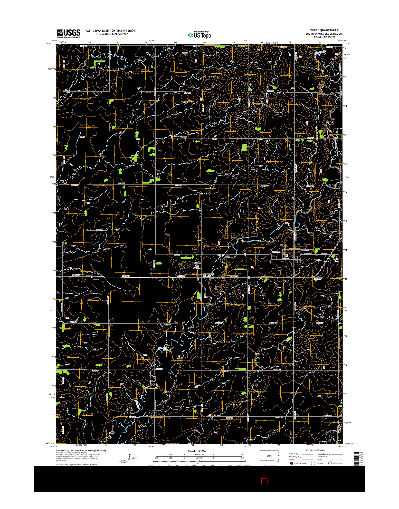 USGS US TOPO 7.5-MINUTE MAP FOR WHITE, SD 2015