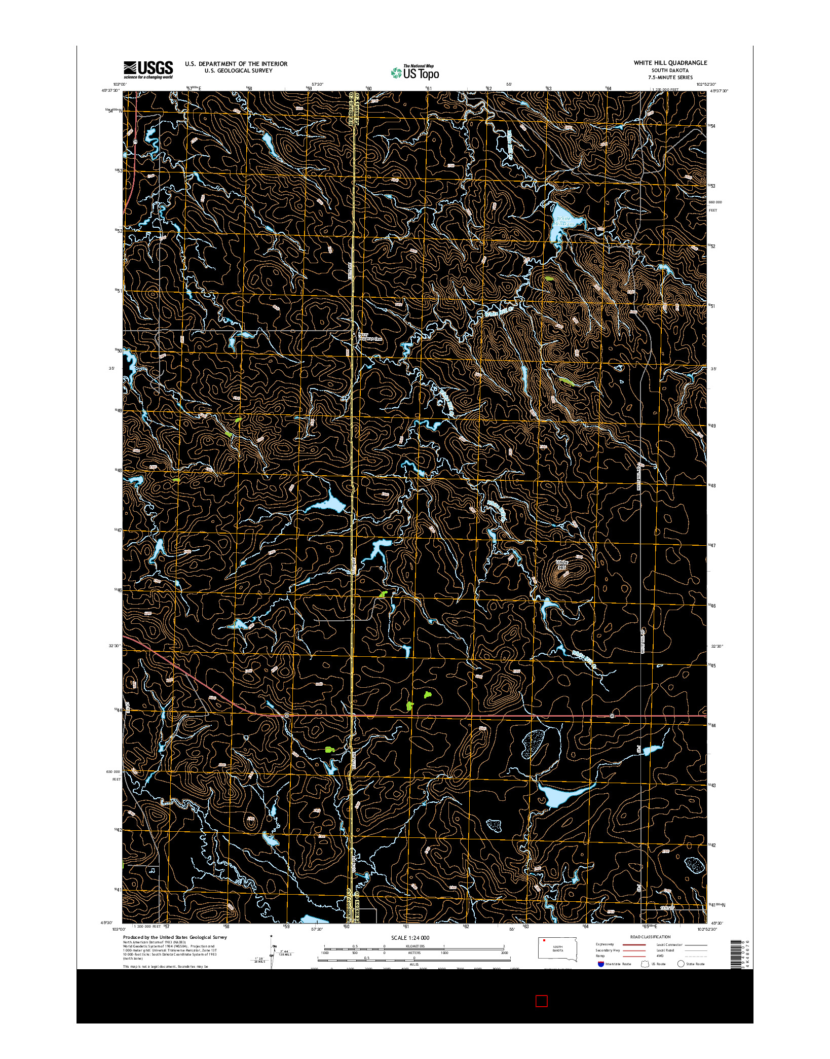 USGS US TOPO 7.5-MINUTE MAP FOR WHITE HILL, SD 2015