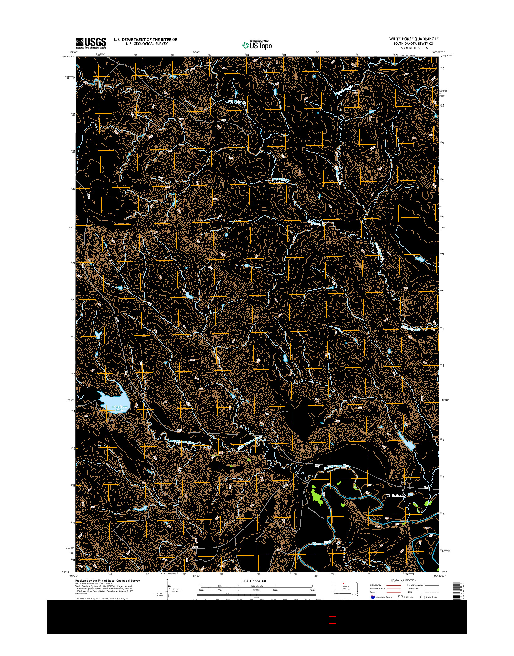 USGS US TOPO 7.5-MINUTE MAP FOR WHITE HORSE, SD 2015