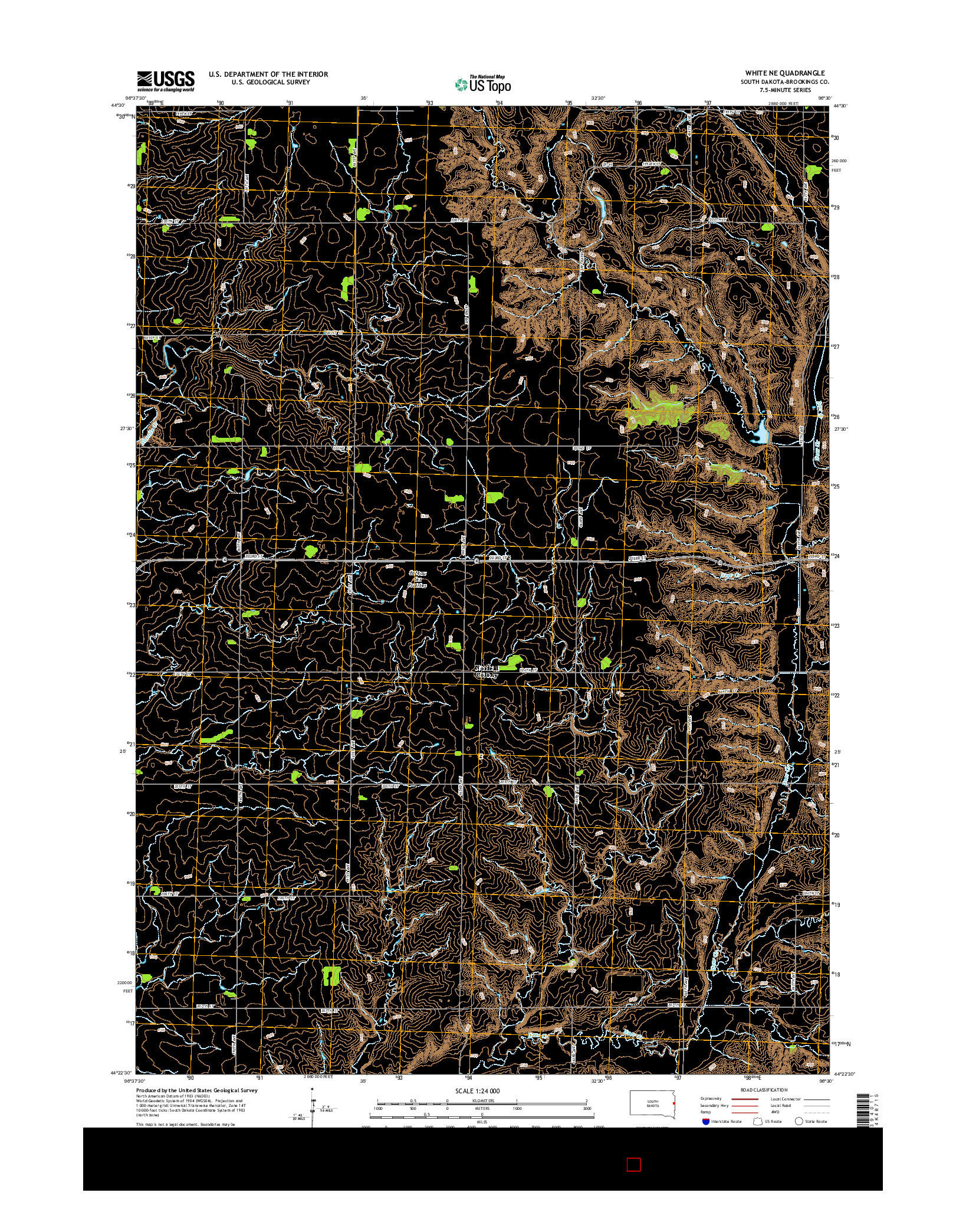 USGS US TOPO 7.5-MINUTE MAP FOR WHITE NE, SD 2015
