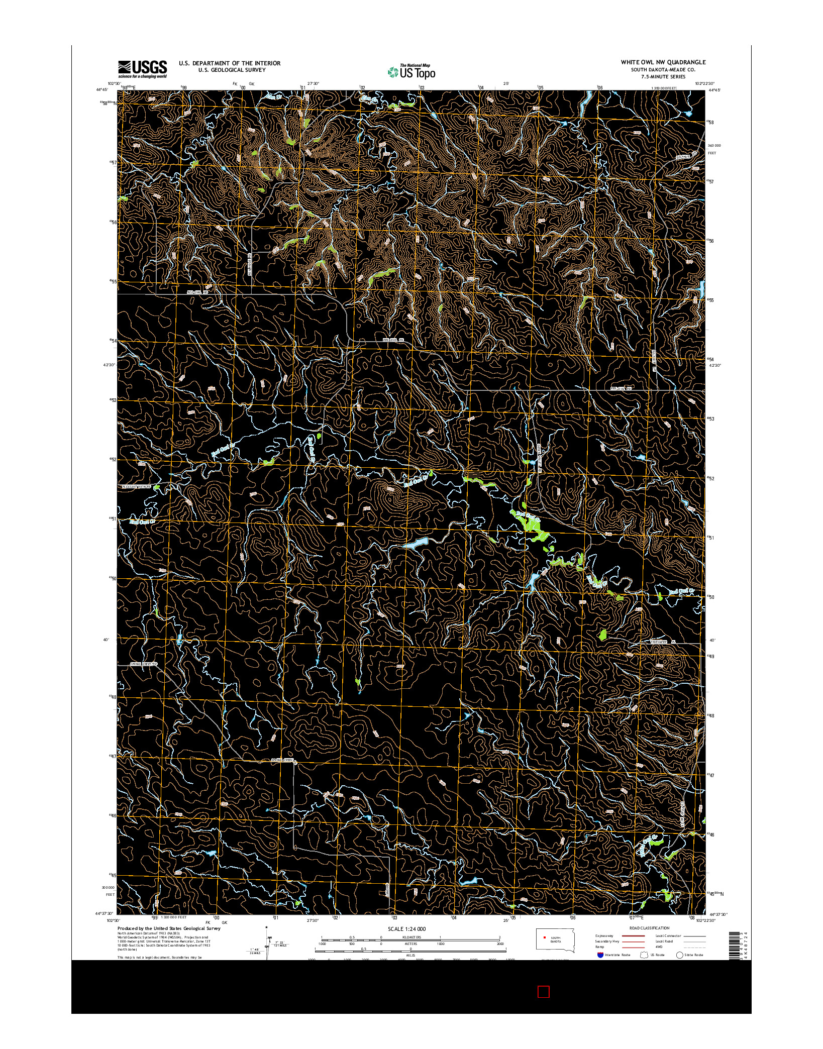 USGS US TOPO 7.5-MINUTE MAP FOR WHITE OWL NW, SD 2015