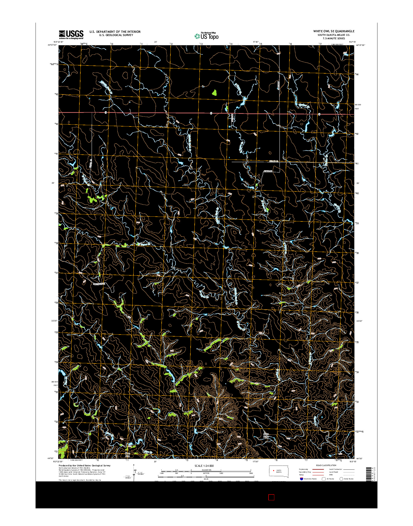 USGS US TOPO 7.5-MINUTE MAP FOR WHITE OWL SE, SD 2015