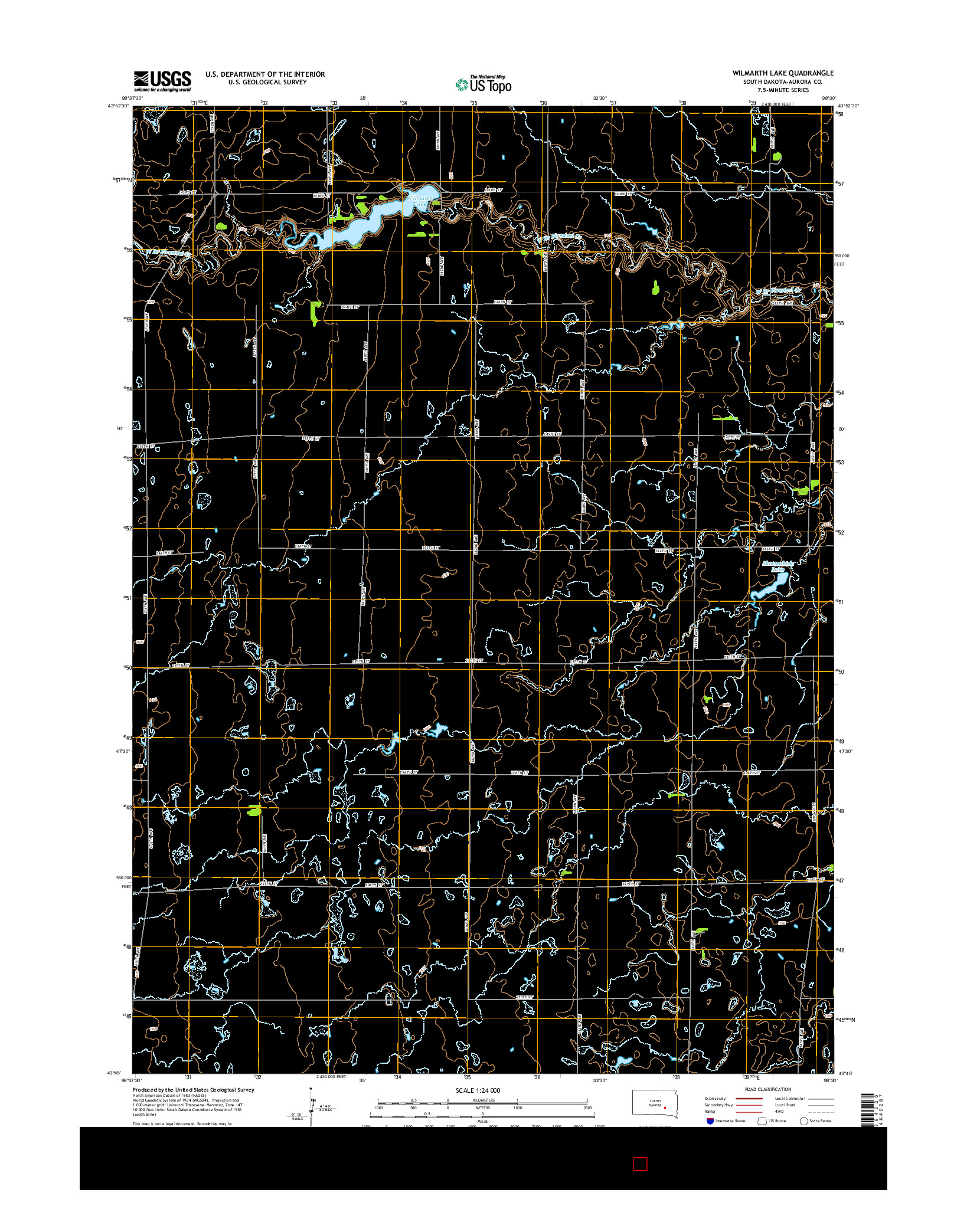 USGS US TOPO 7.5-MINUTE MAP FOR WILMARTH LAKE, SD 2015
