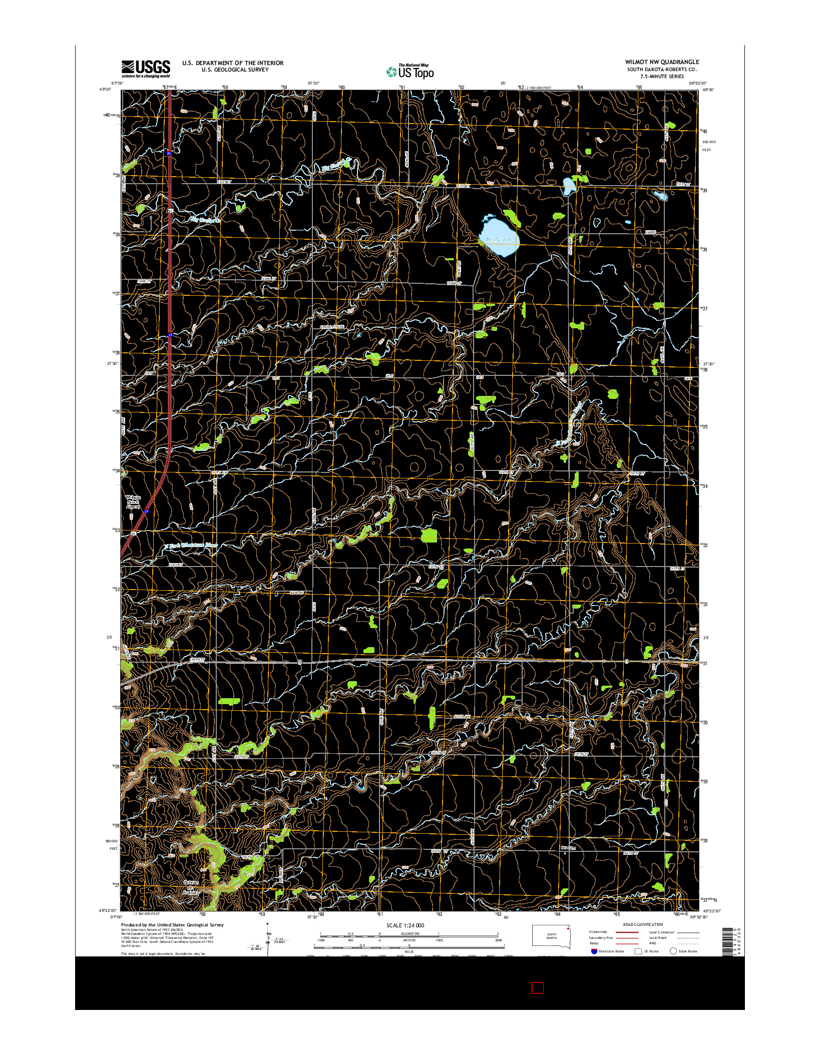 USGS US TOPO 7.5-MINUTE MAP FOR WILMOT NW, SD 2015