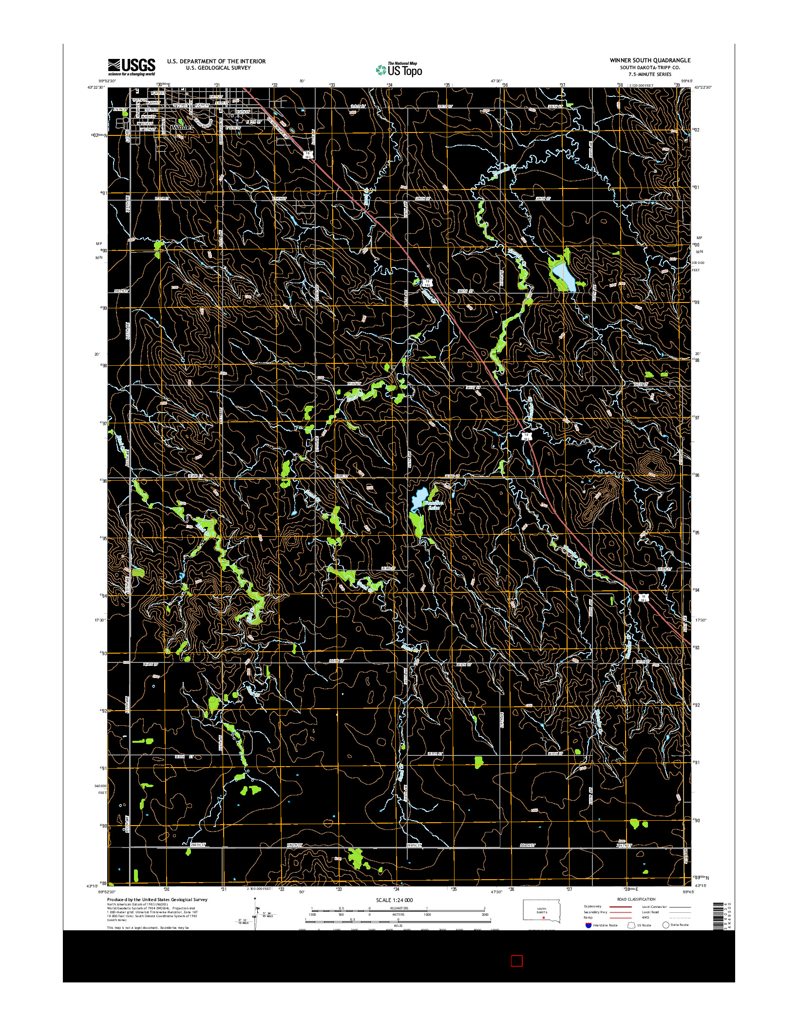 USGS US TOPO 7.5-MINUTE MAP FOR WINNER SOUTH, SD 2015