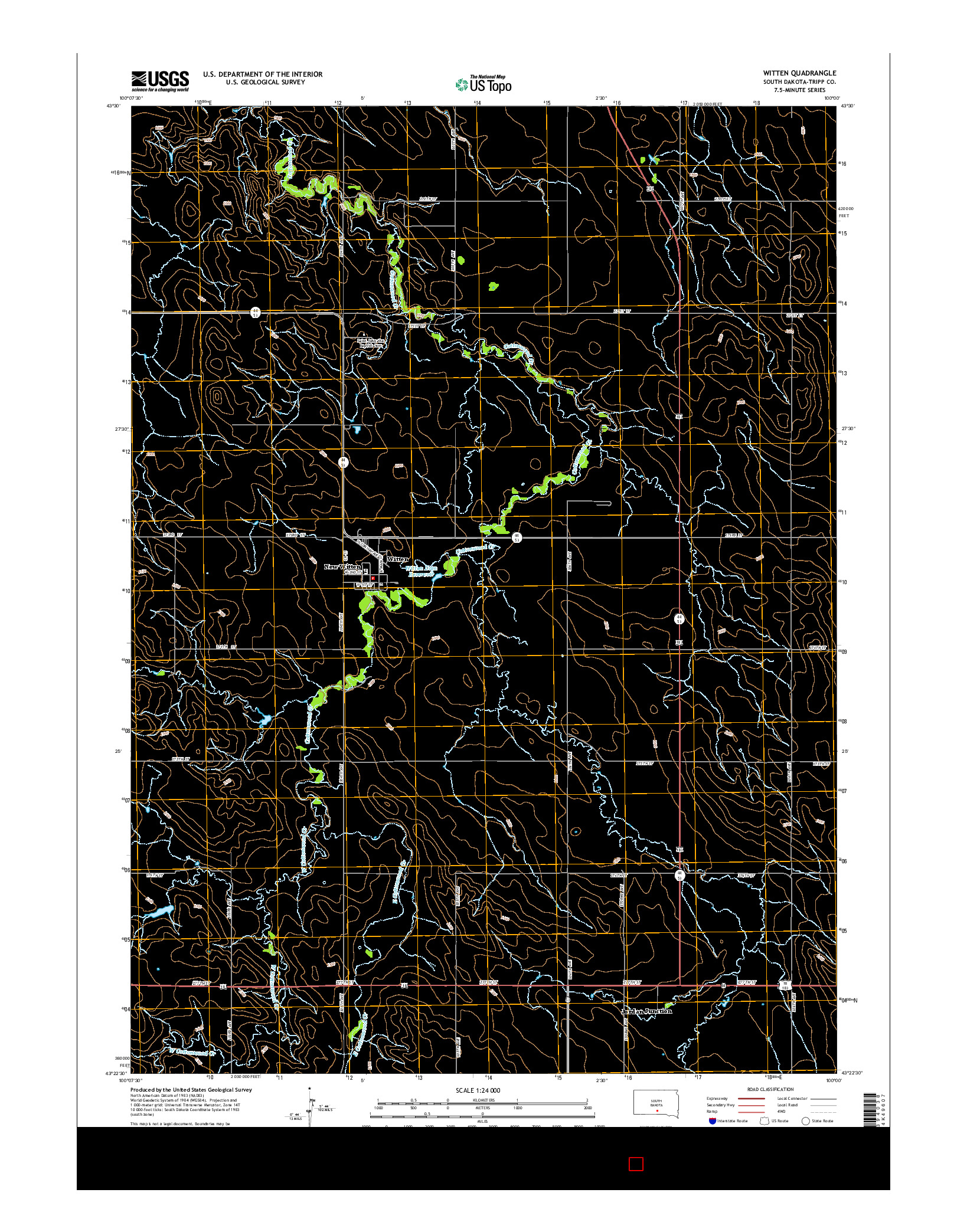 USGS US TOPO 7.5-MINUTE MAP FOR WITTEN, SD 2015