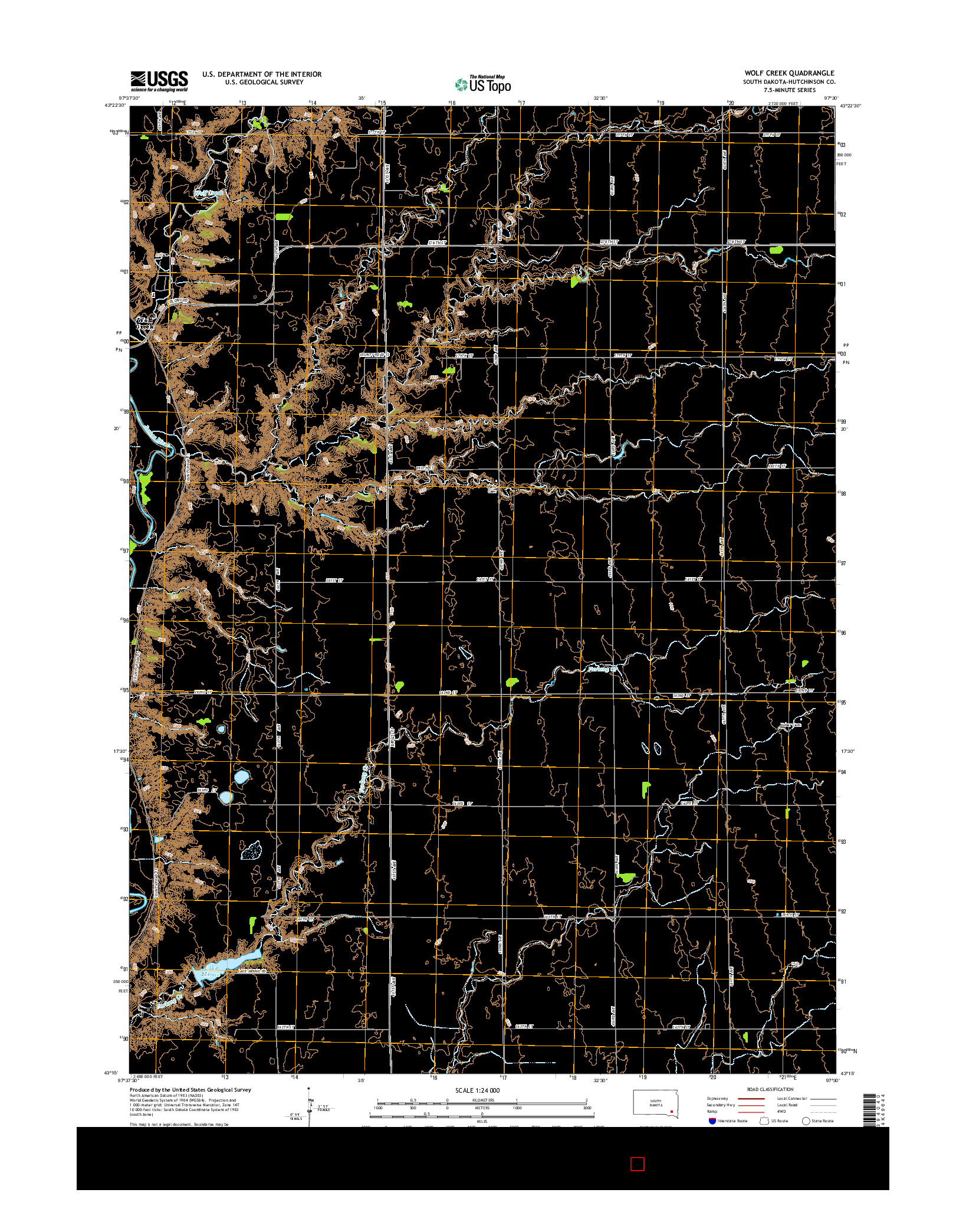 USGS US TOPO 7.5-MINUTE MAP FOR WOLF CREEK, SD 2015