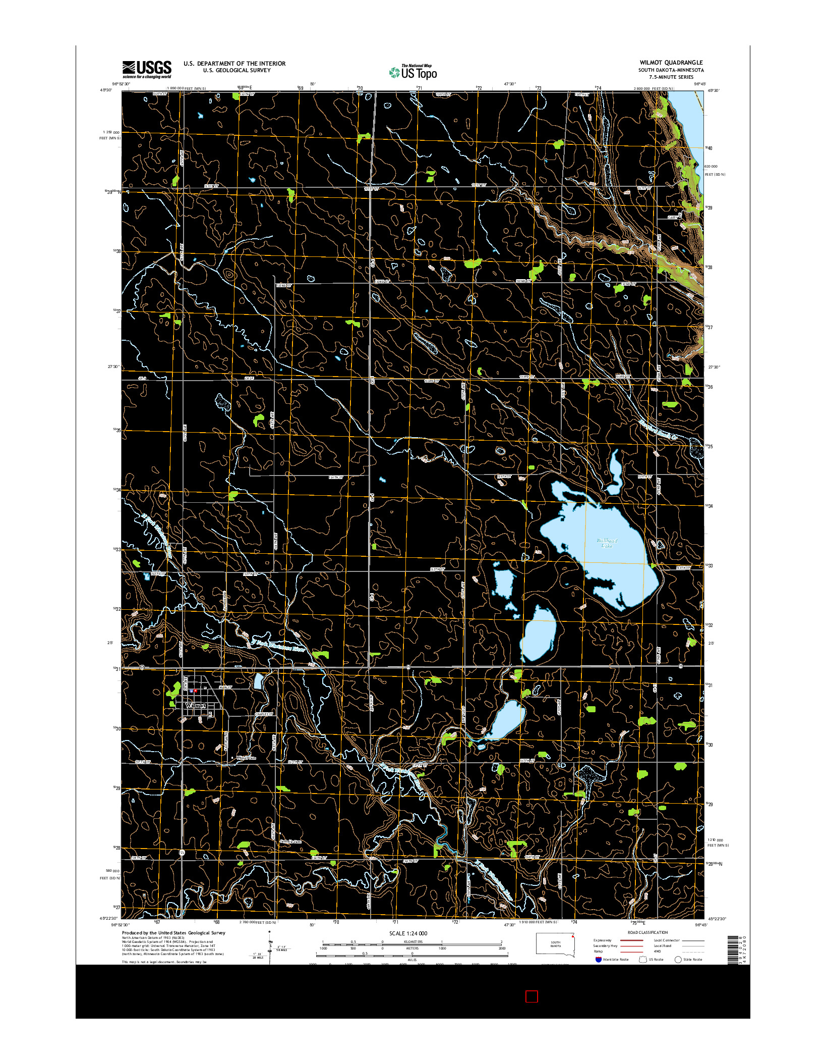 USGS US TOPO 7.5-MINUTE MAP FOR WILMOT, SD-MN 2015