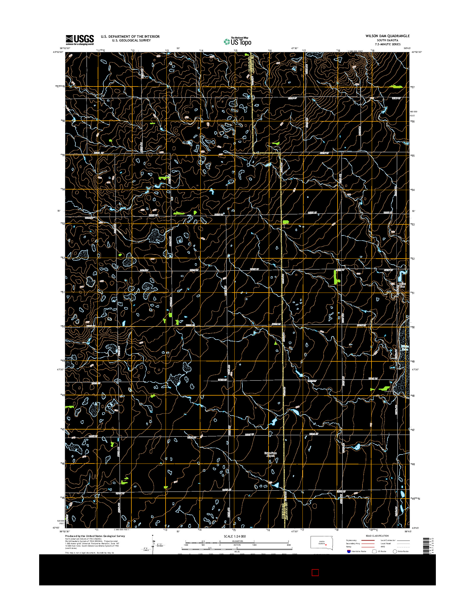 USGS US TOPO 7.5-MINUTE MAP FOR WILSON DAM, SD 2015