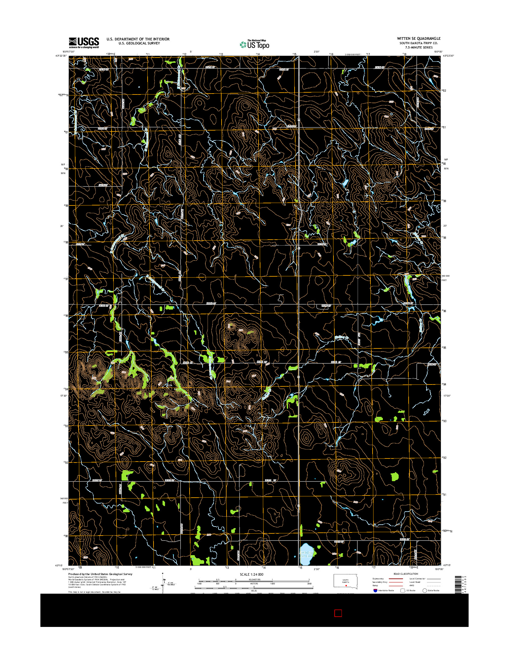USGS US TOPO 7.5-MINUTE MAP FOR WITTEN SE, SD 2015