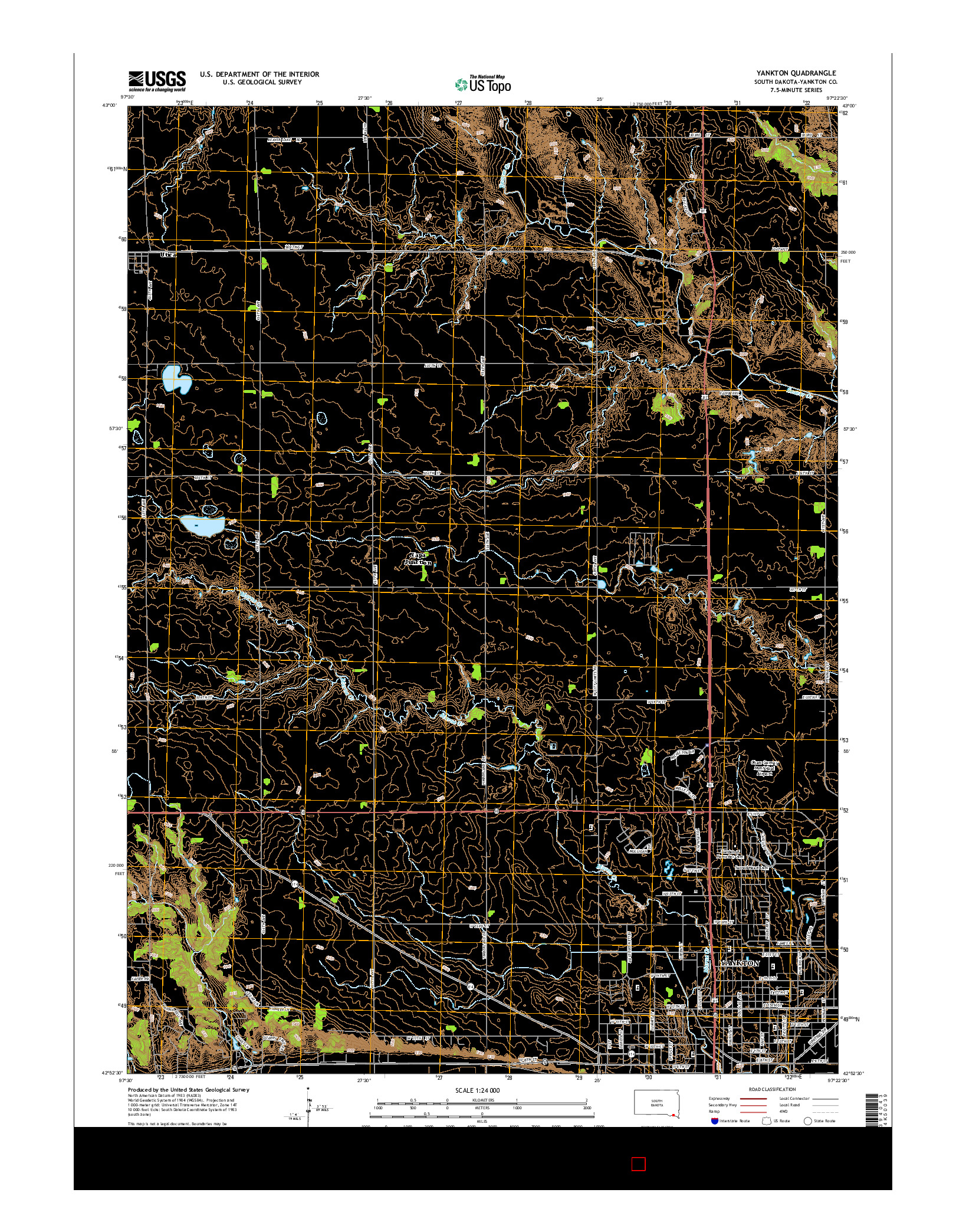 USGS US TOPO 7.5-MINUTE MAP FOR YANKTON, SD 2015