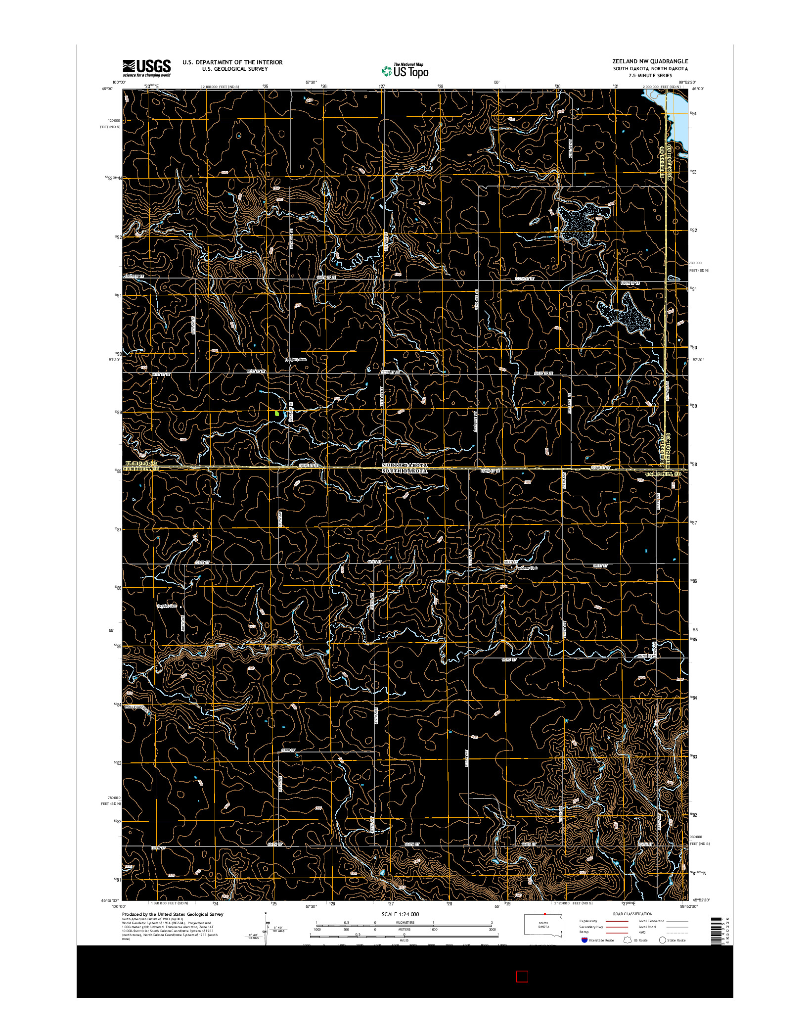 USGS US TOPO 7.5-MINUTE MAP FOR ZEELAND NW, SD-ND 2015