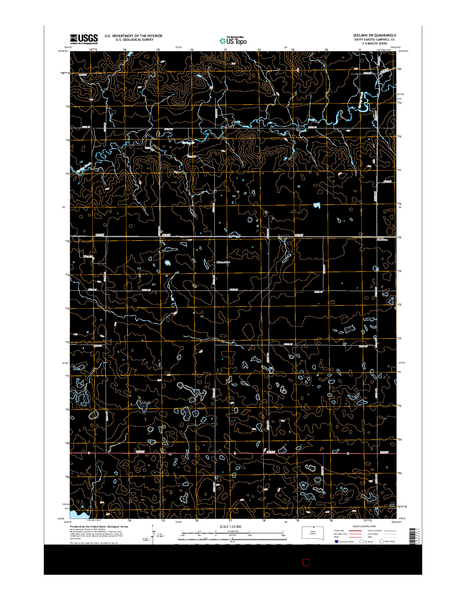 USGS US TOPO 7.5-MINUTE MAP FOR ZEELAND SW, SD 2015