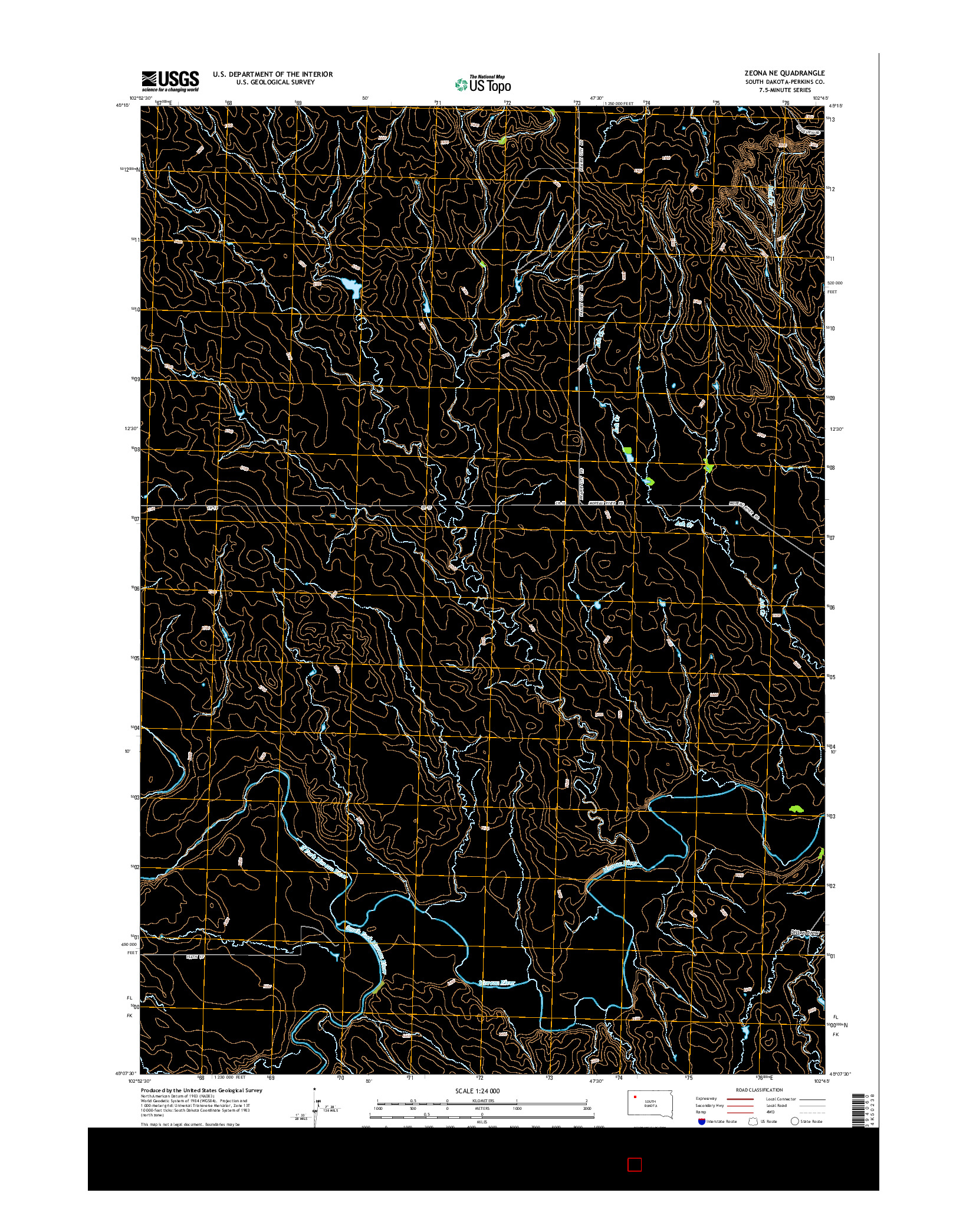 USGS US TOPO 7.5-MINUTE MAP FOR ZEONA NE, SD 2015