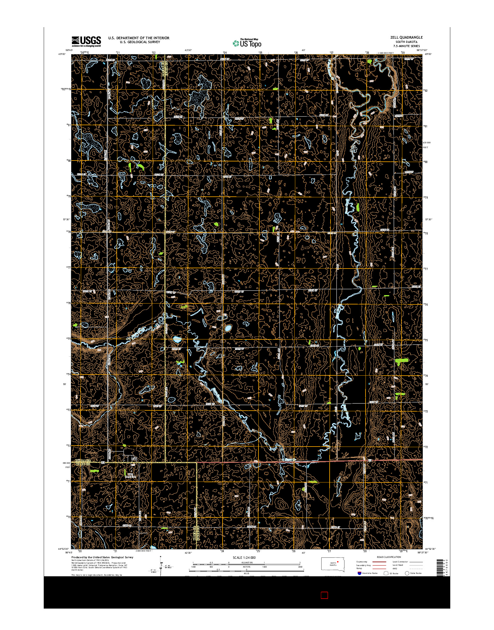 USGS US TOPO 7.5-MINUTE MAP FOR ZELL, SD 2015