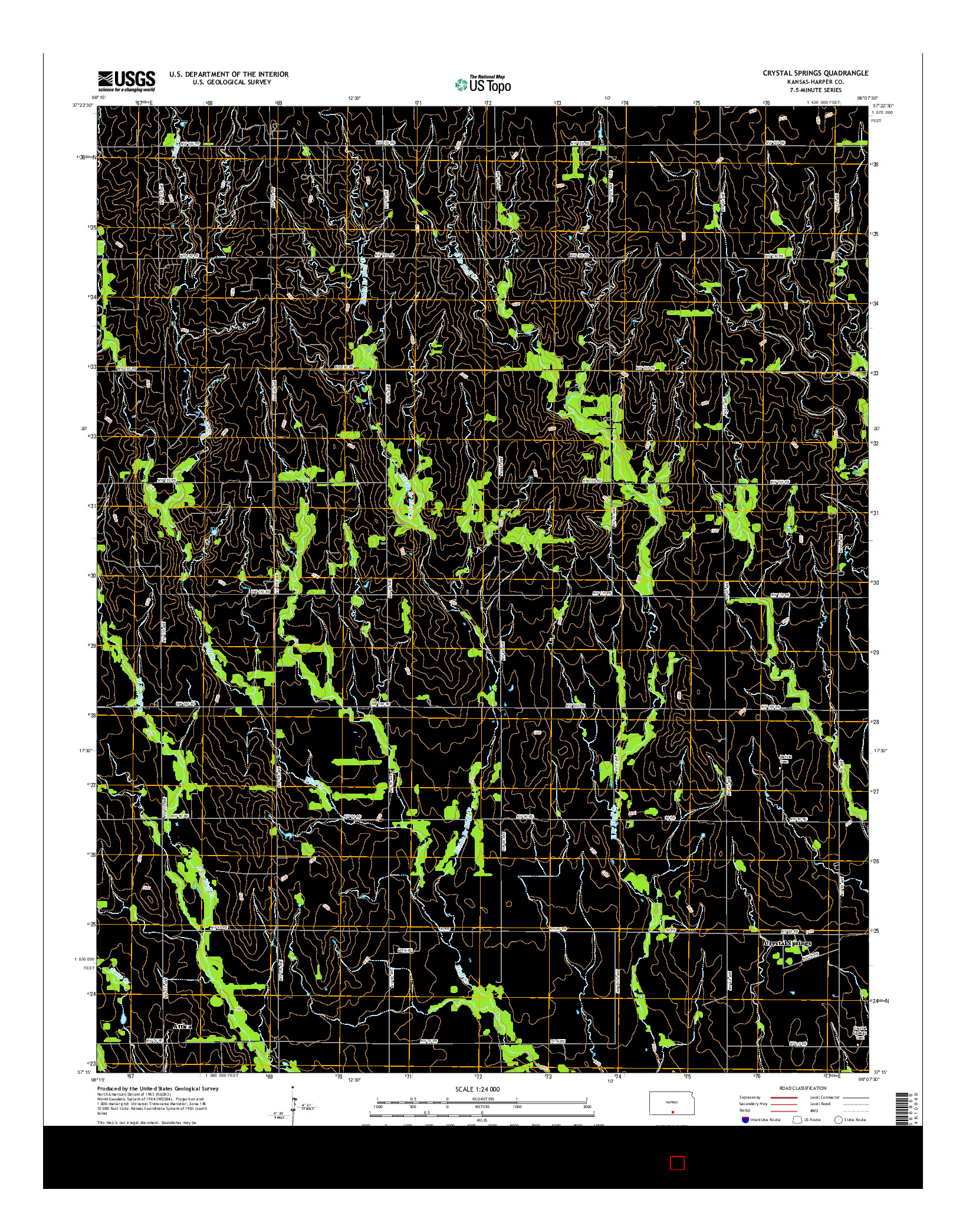 USGS US TOPO 7.5-MINUTE MAP FOR CRYSTAL SPRINGS, KS 2016
