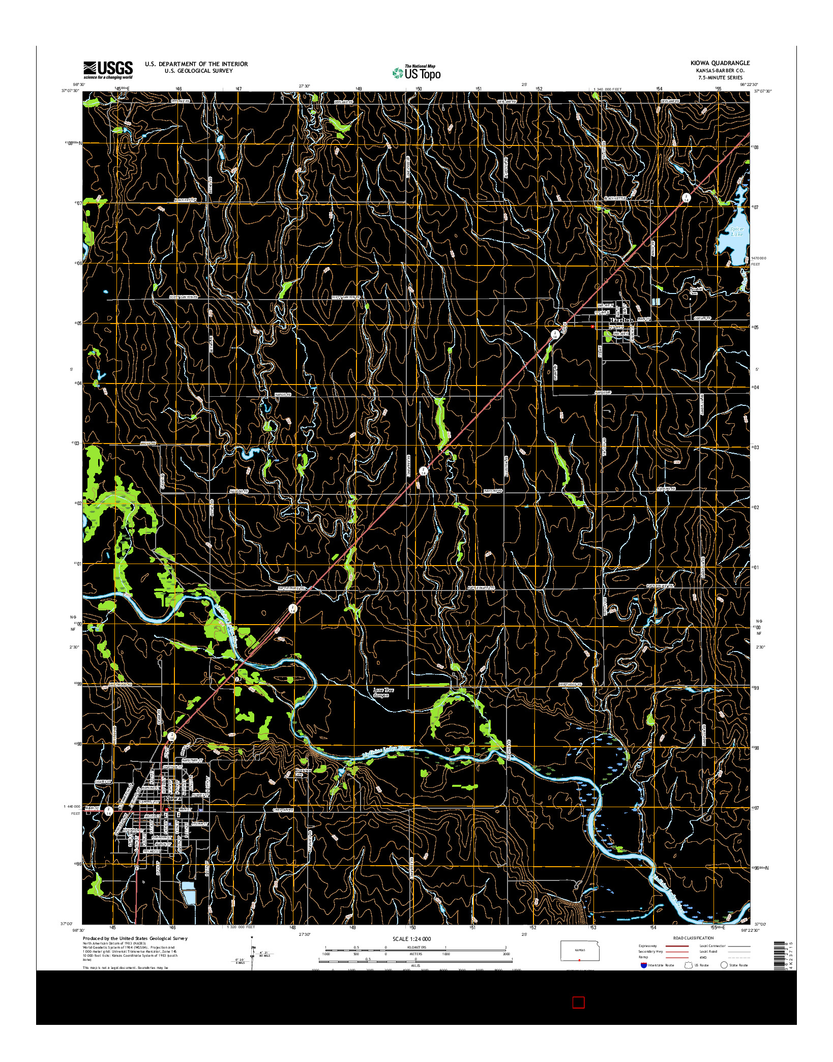 USGS US TOPO 7.5-MINUTE MAP FOR KIOWA, KS 2016