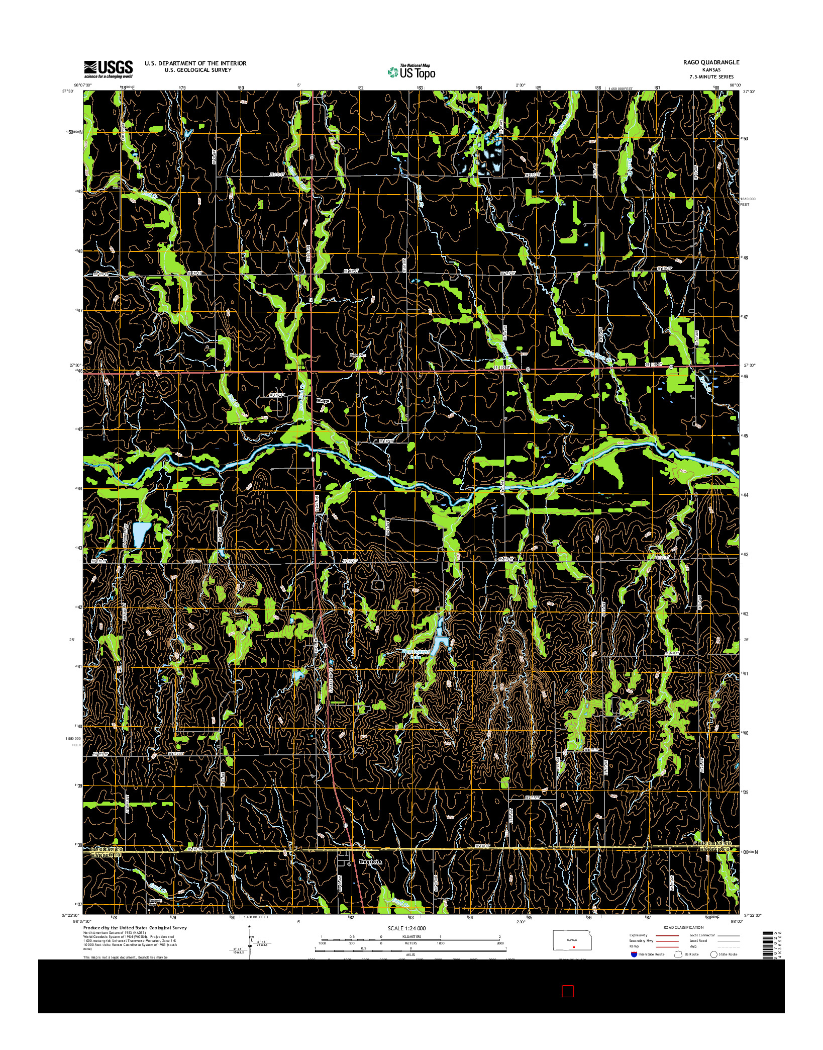 USGS US TOPO 7.5-MINUTE MAP FOR RAGO, KS 2016