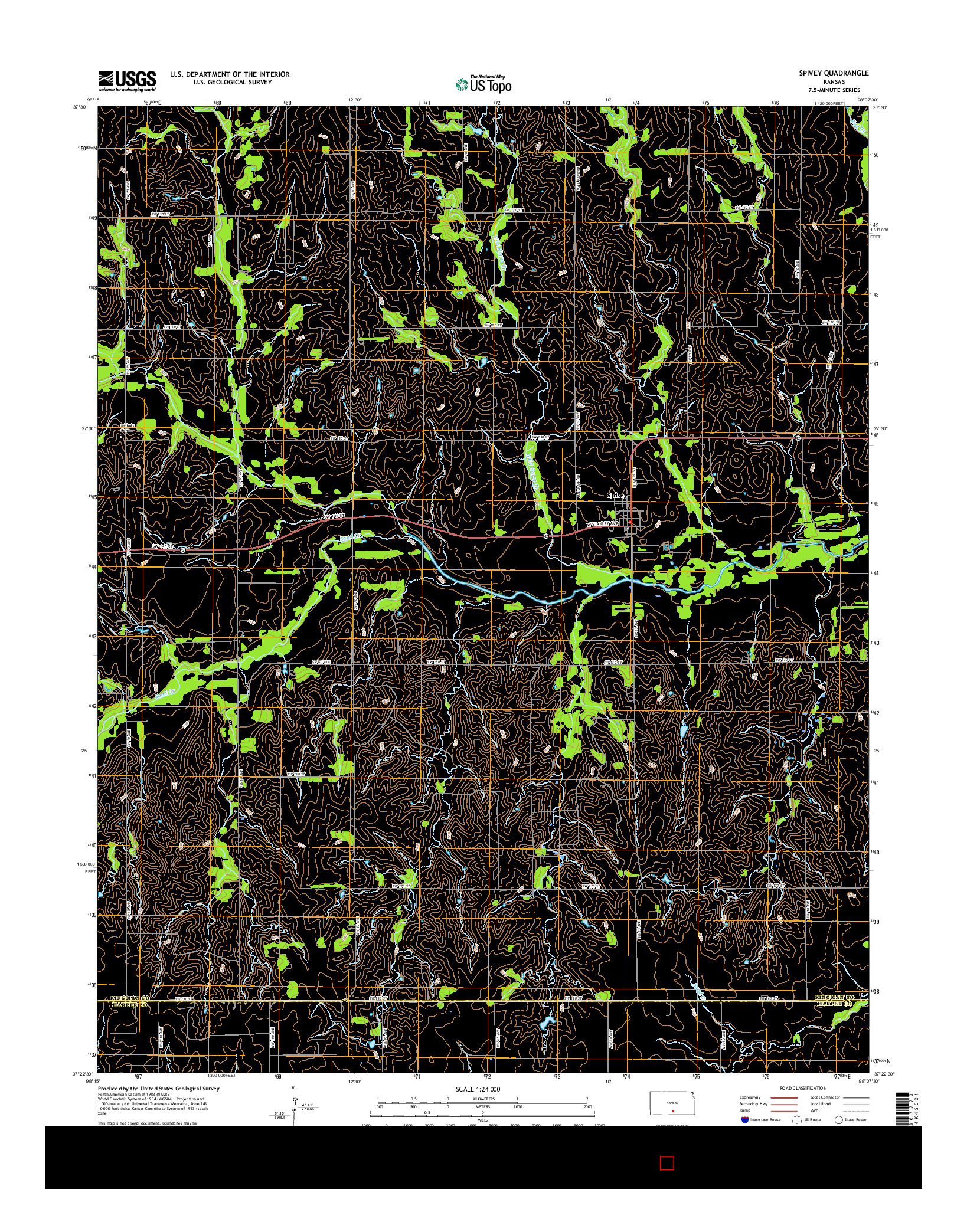 USGS US TOPO 7.5-MINUTE MAP FOR SPIVEY, KS 2016