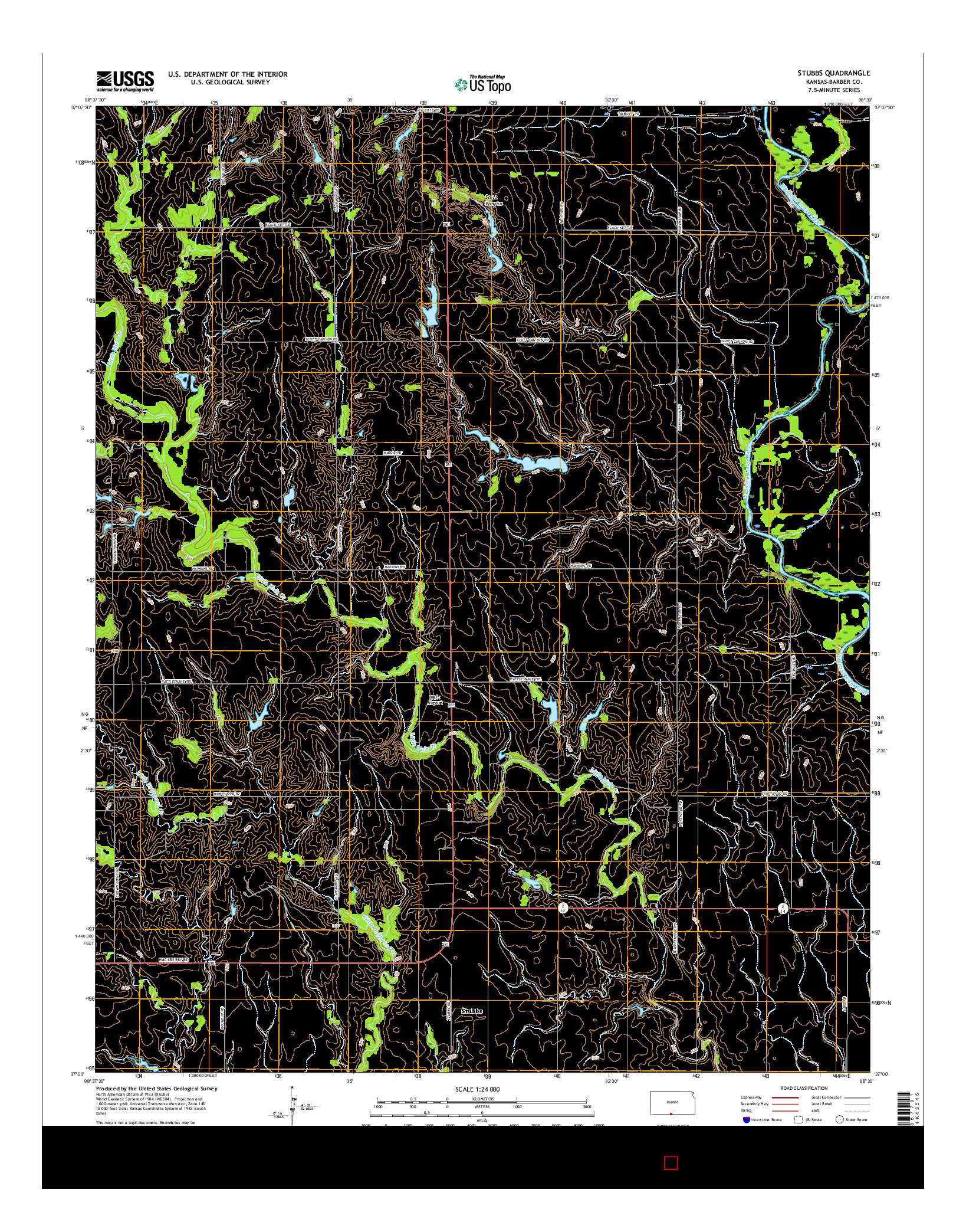 USGS US TOPO 7.5-MINUTE MAP FOR STUBBS, KS 2016