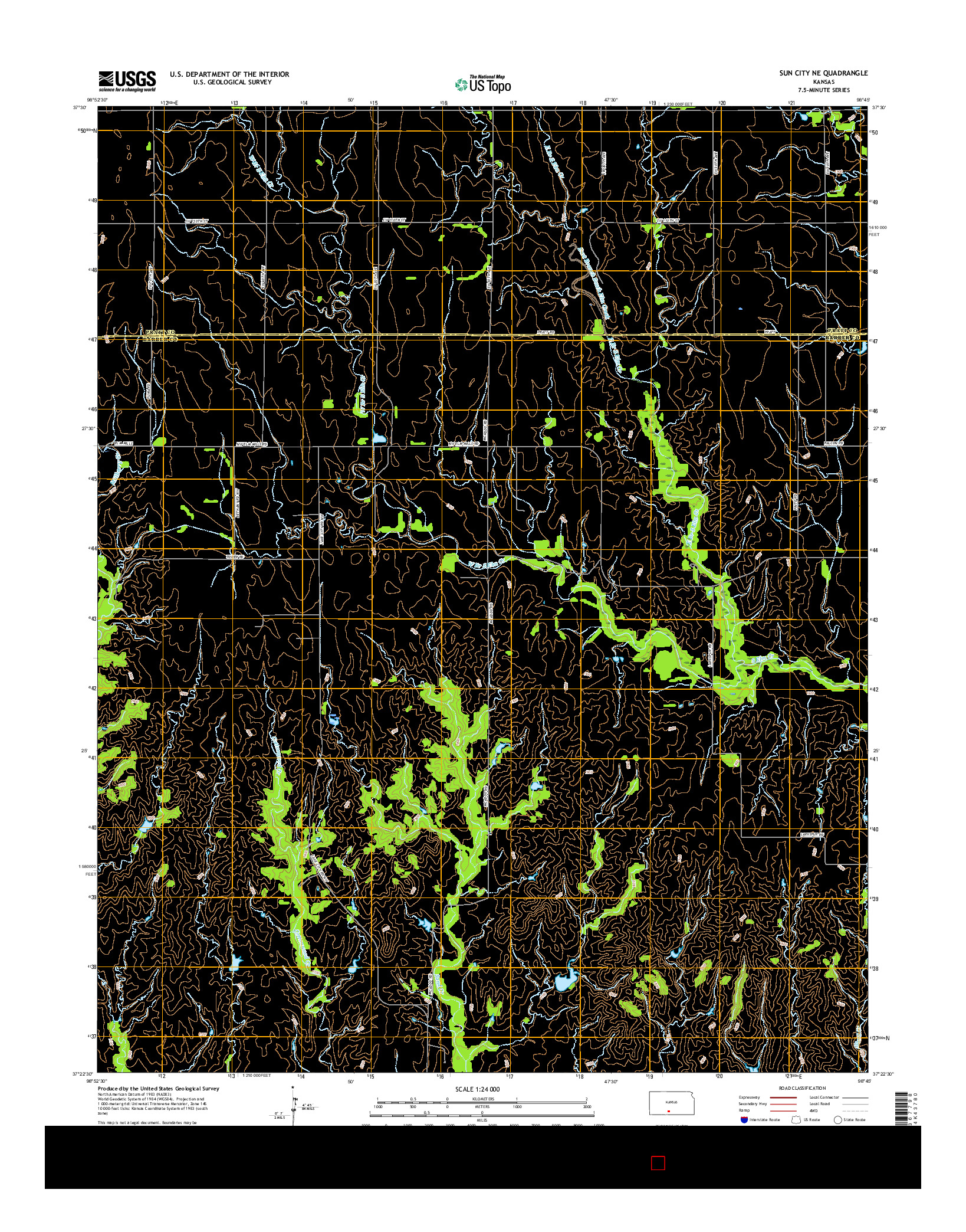 USGS US TOPO 7.5-MINUTE MAP FOR SUN CITY NE, KS 2016