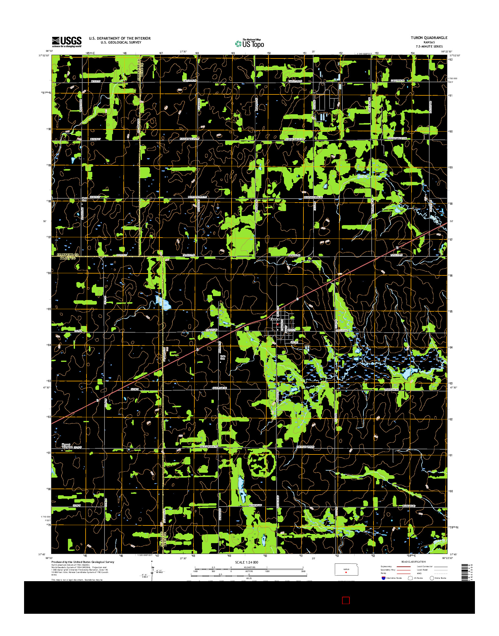 USGS US TOPO 7.5-MINUTE MAP FOR TURON, KS 2016