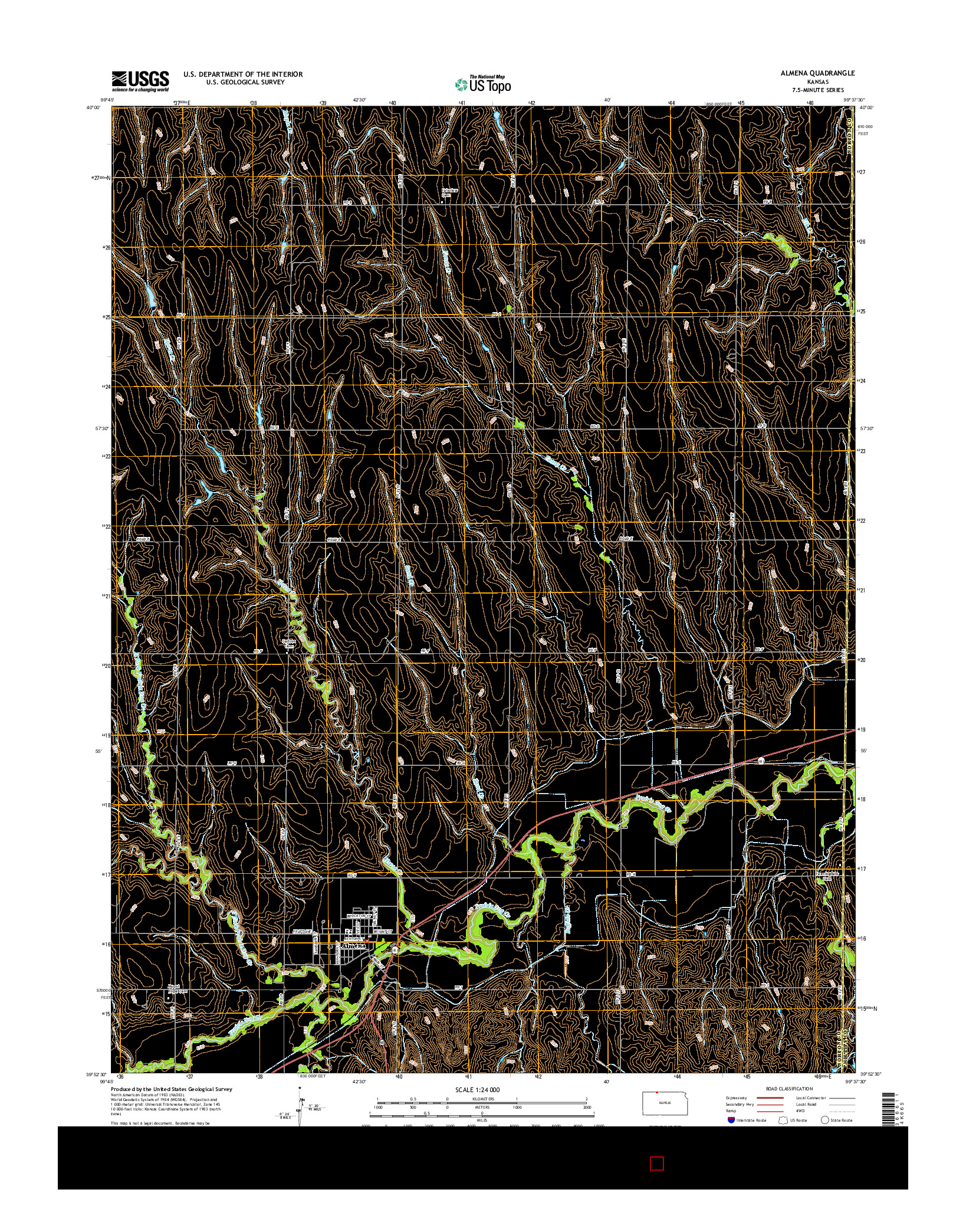 USGS US TOPO 7.5-MINUTE MAP FOR ALMENA, KS 2016