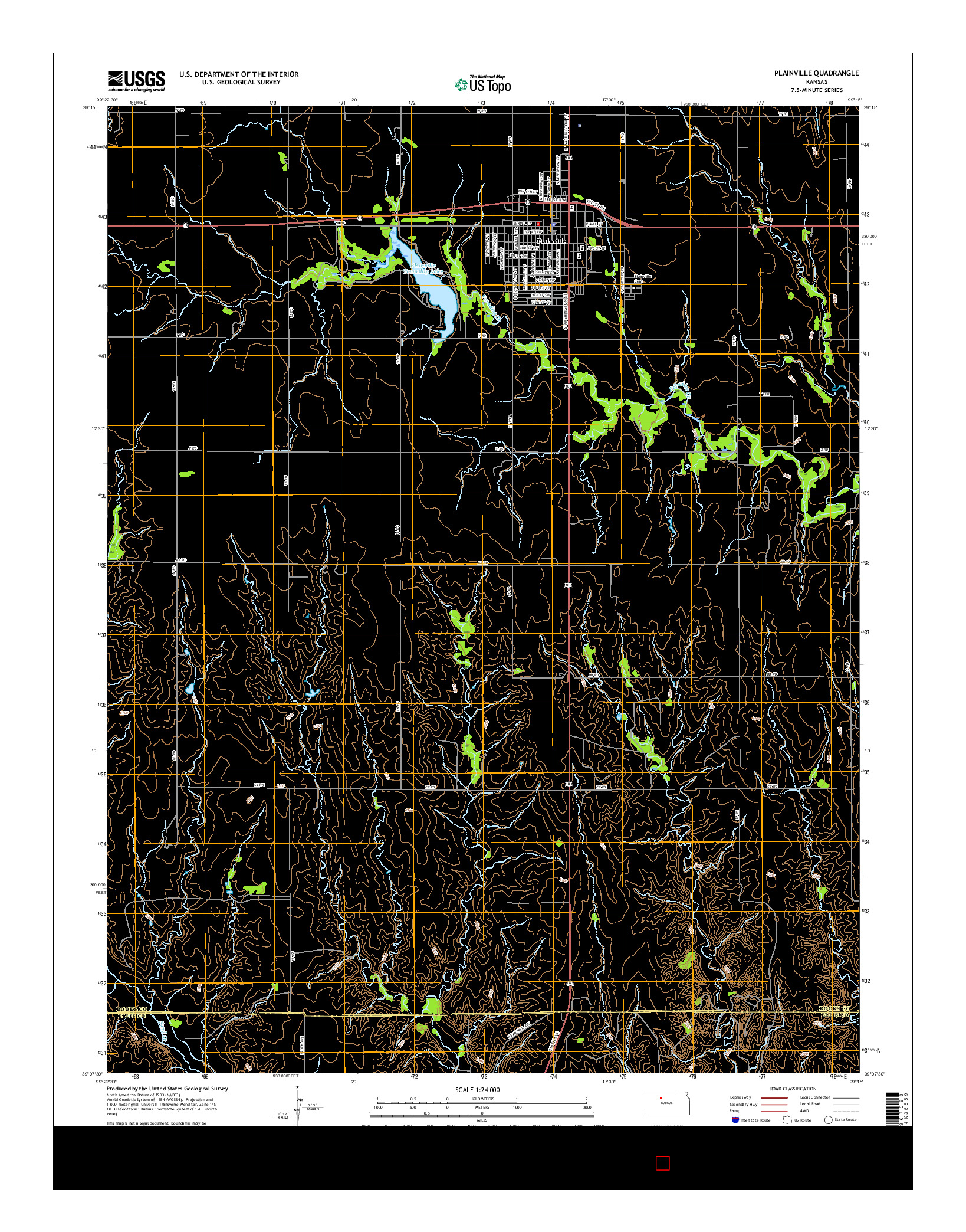 USGS US TOPO 7.5-MINUTE MAP FOR PLAINVILLE, KS 2016