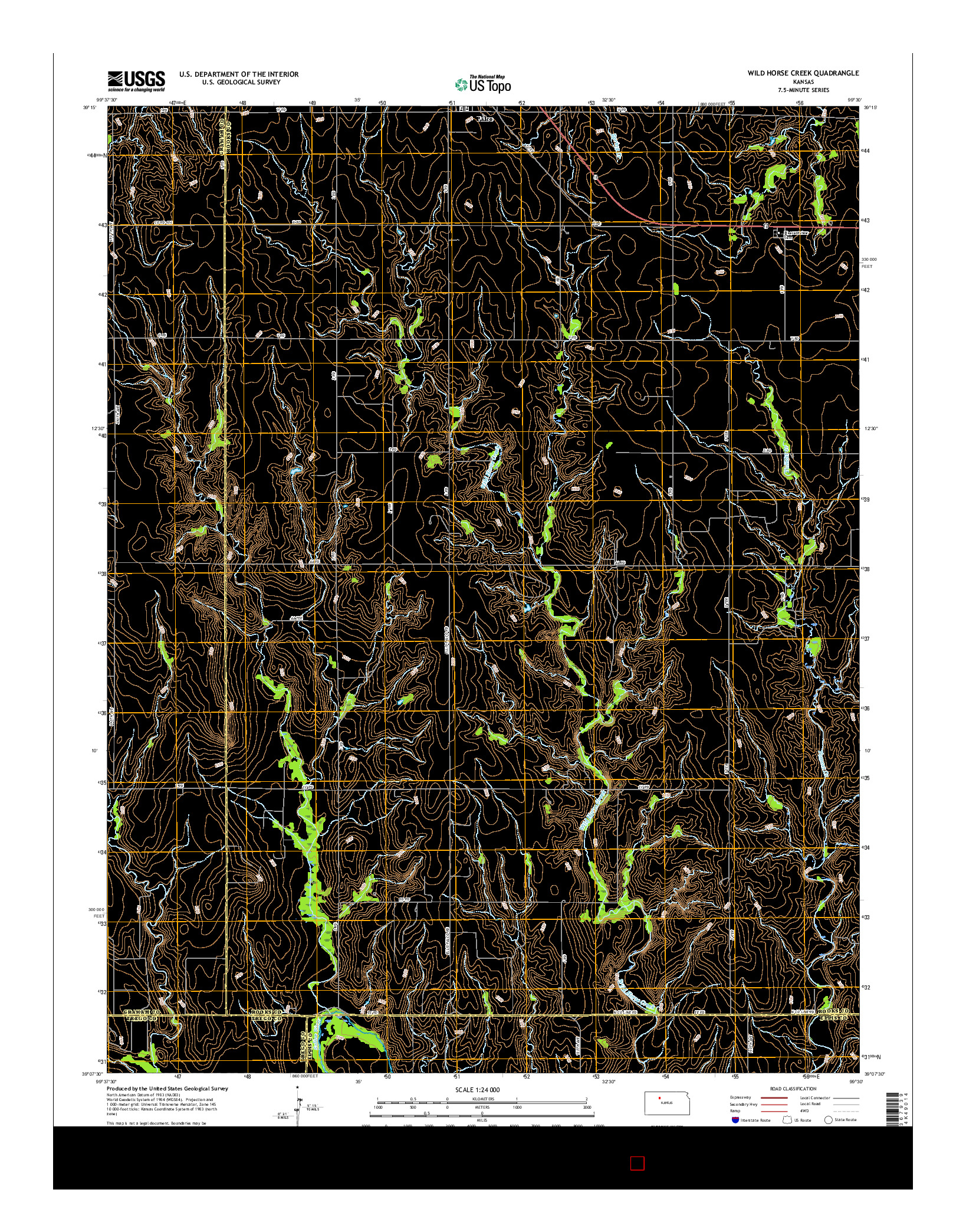 USGS US TOPO 7.5-MINUTE MAP FOR WILD HORSE CREEK, KS 2016