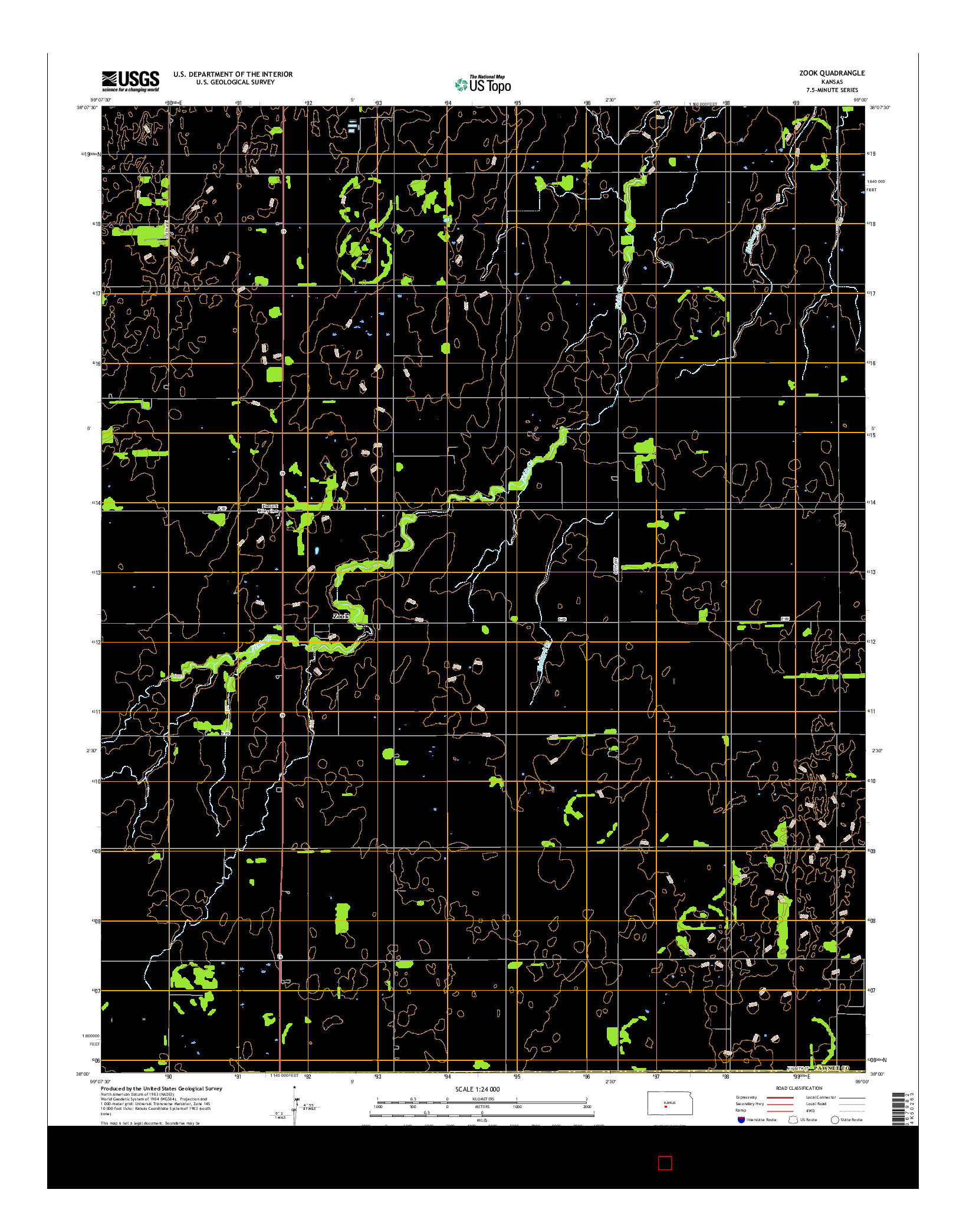 USGS US TOPO 7.5-MINUTE MAP FOR ZOOK, KS 2016