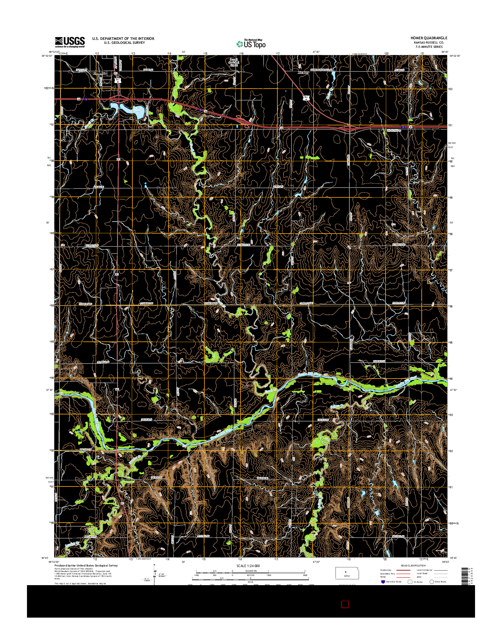 USGS US TOPO 7.5-MINUTE MAP FOR HOMER, KS 2016