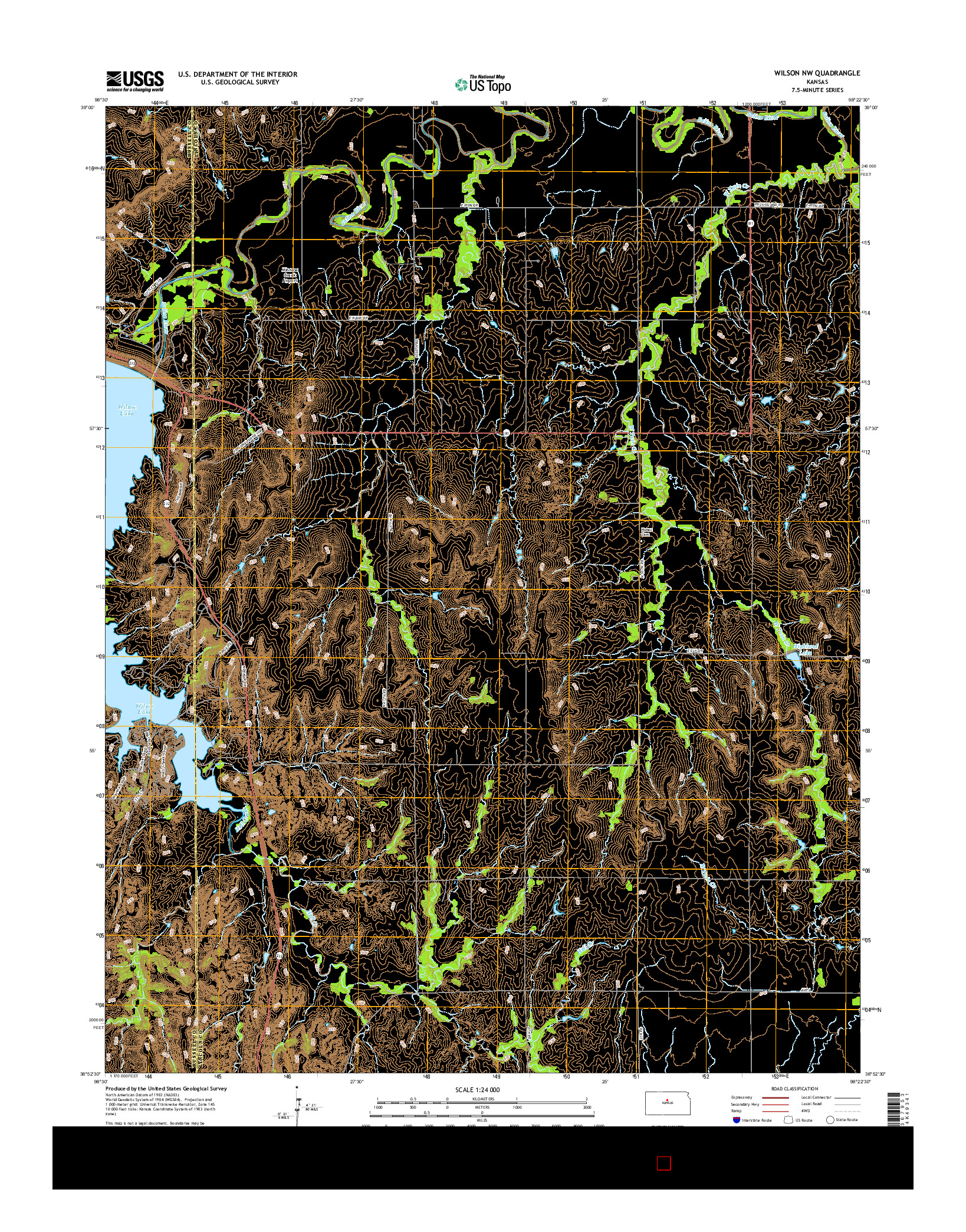 USGS US TOPO 7.5-MINUTE MAP FOR WILSON NW, KS 2016