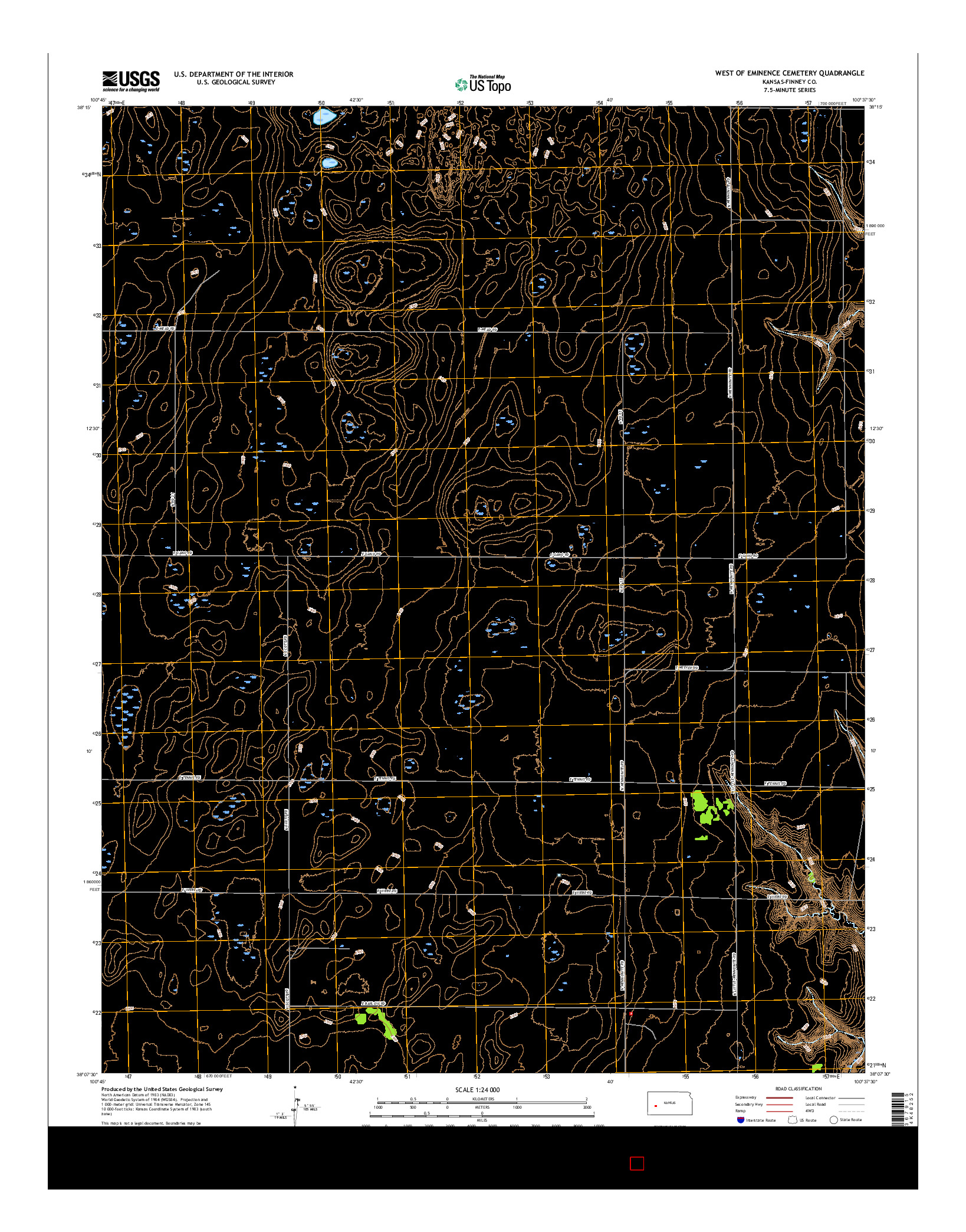 USGS US TOPO 7.5-MINUTE MAP FOR WEST OF EMINENCE CEMETERY, KS 2016